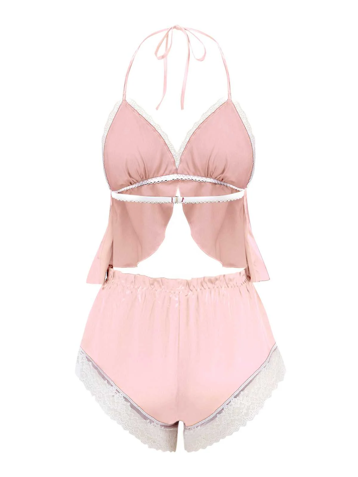 1950er Halter Spitze Satin Pyjama Set - Image 11