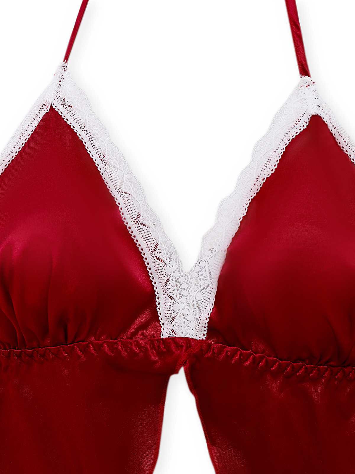 1950er Halter Spitze Satin Pyjama Set - Image 3