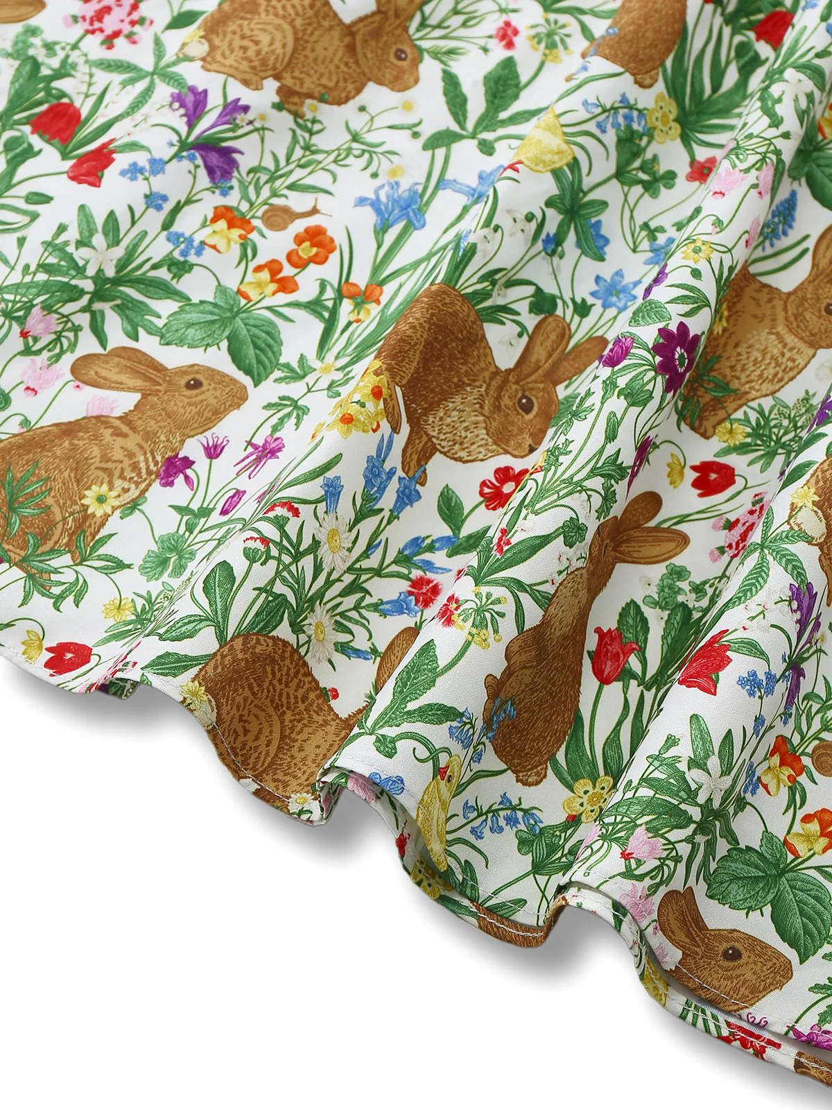 1950er Hase Blumen Bogen Peter Pan Kragen Kleid - Image 8