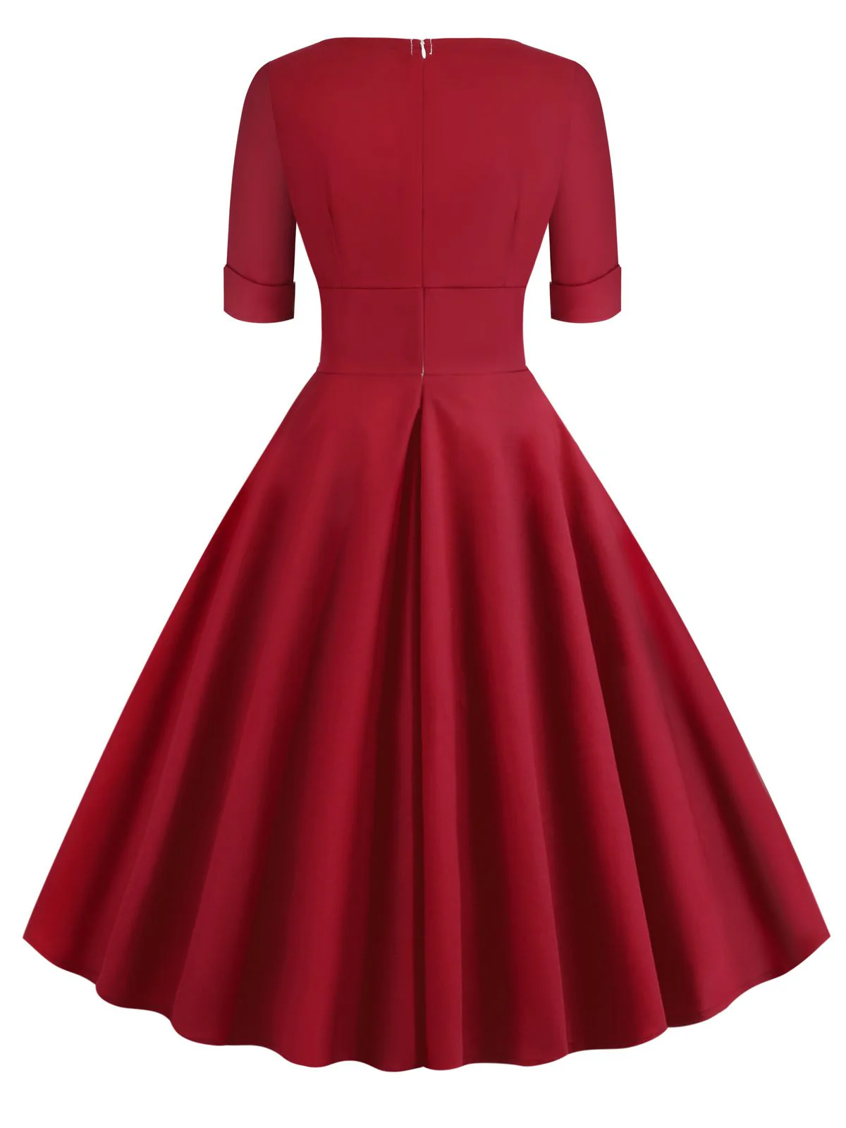Grün 1950ER HOHE TAILLE V-AUSSCHNITT SWING KLEID - Image 15