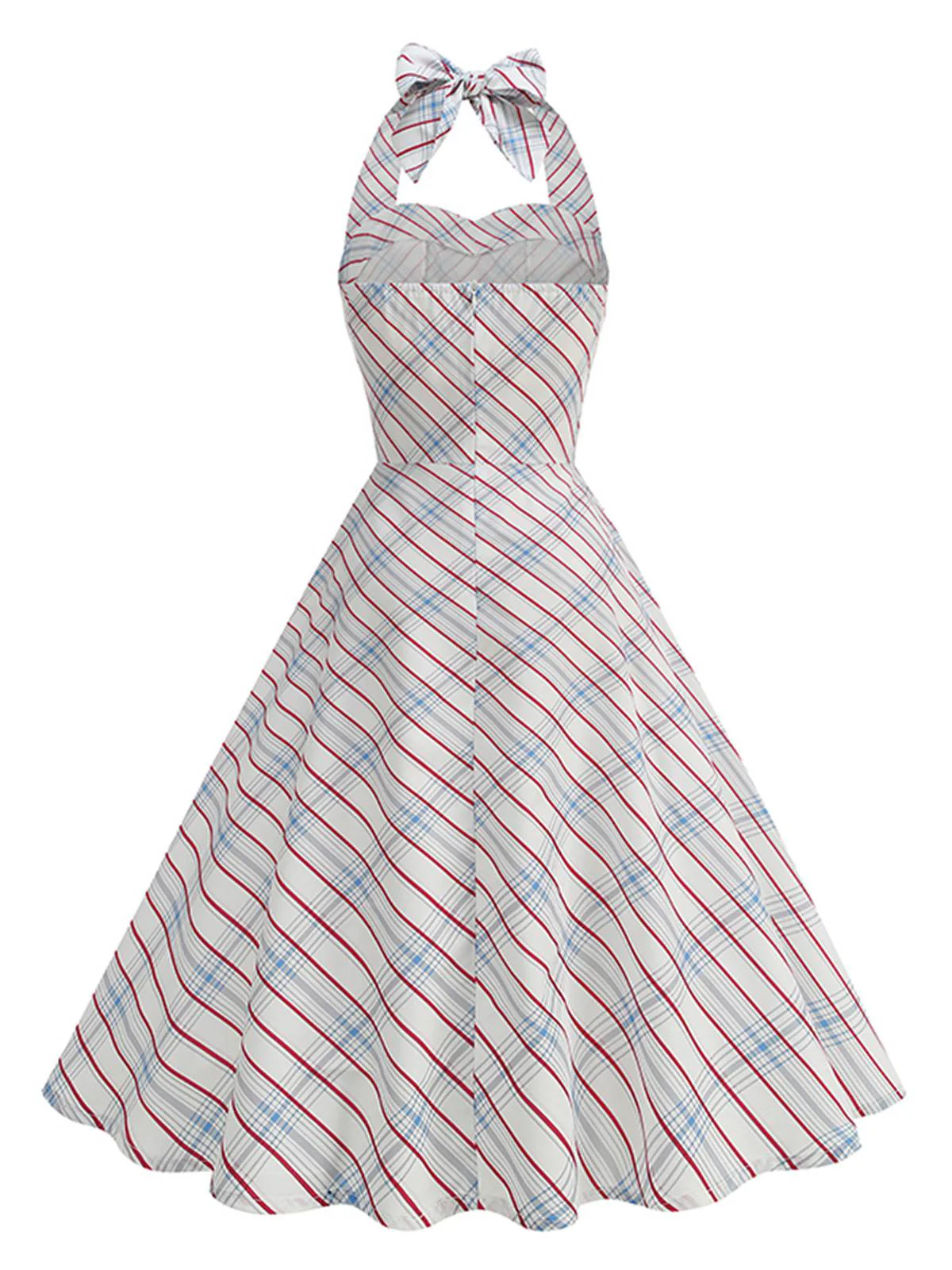 1950er Kariert Halter Herzausschnitt Kleid - Image 6