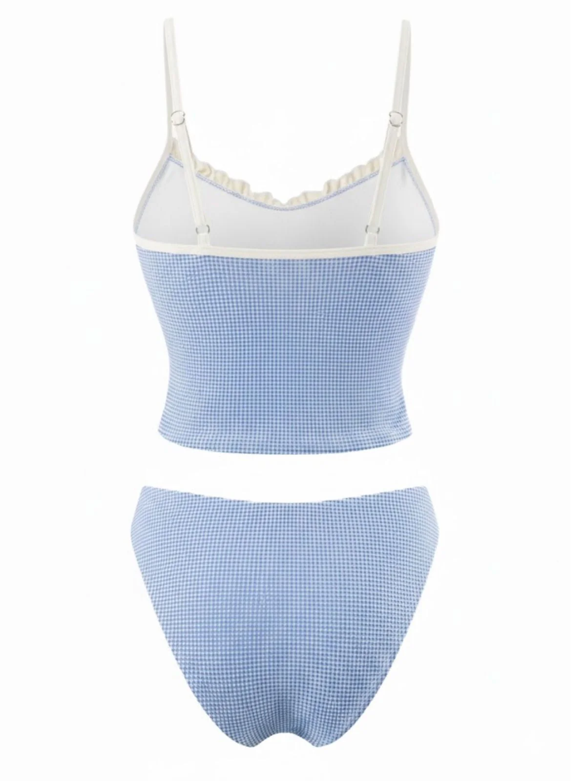 1950er Kariert Spitze Besatz Tankini Set - Image 4