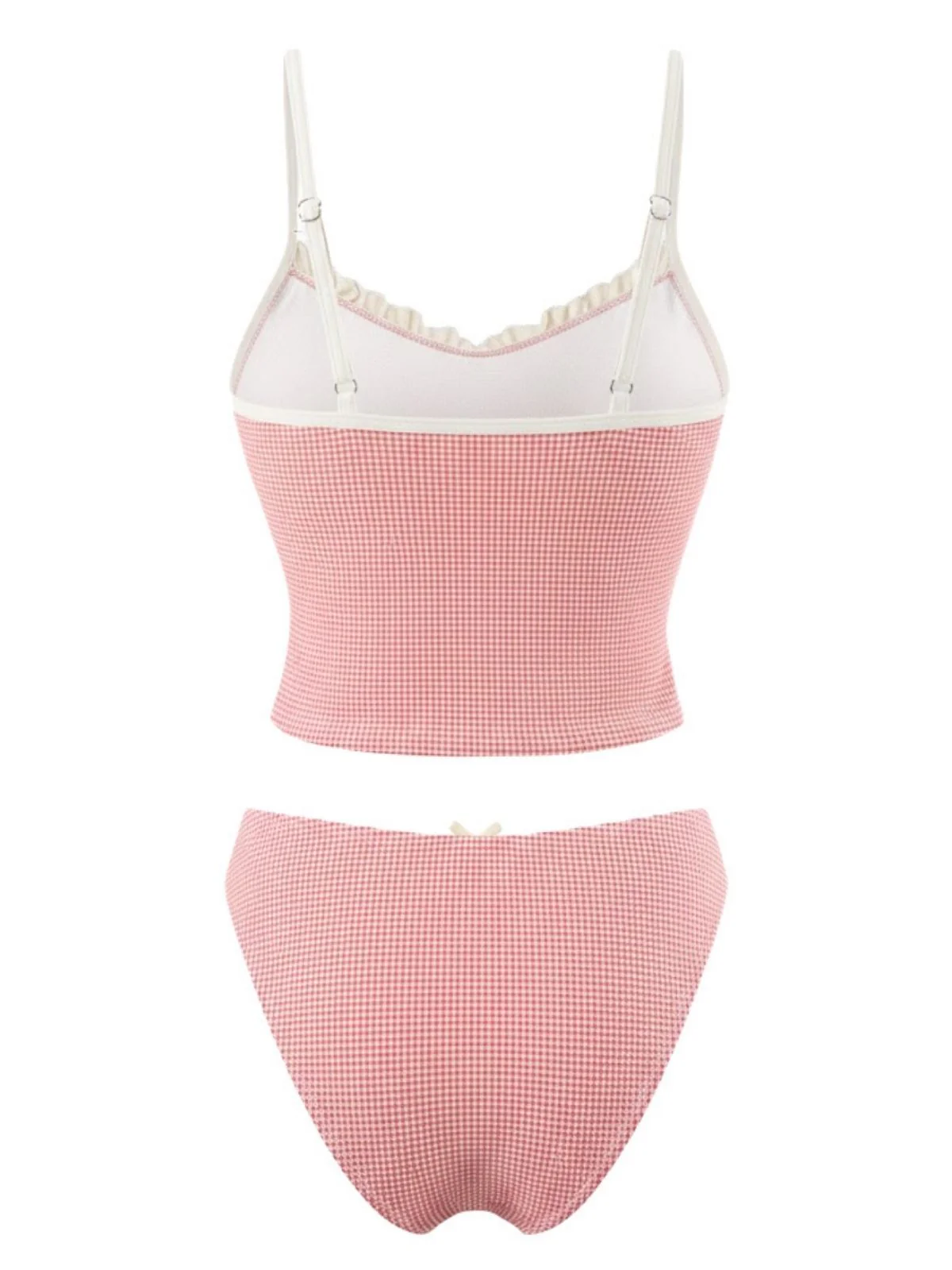 1950er Kariert Spitze Besatz Tankini Set - Image 6