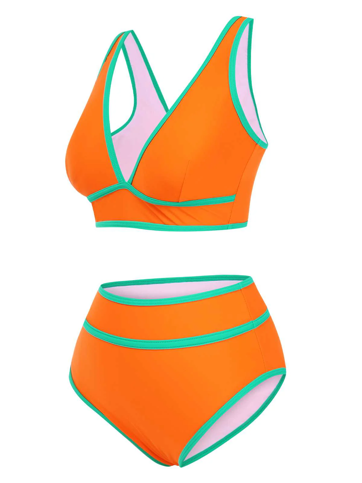 1950er Kontrast Hohe Taille Bikini Set - Image 6