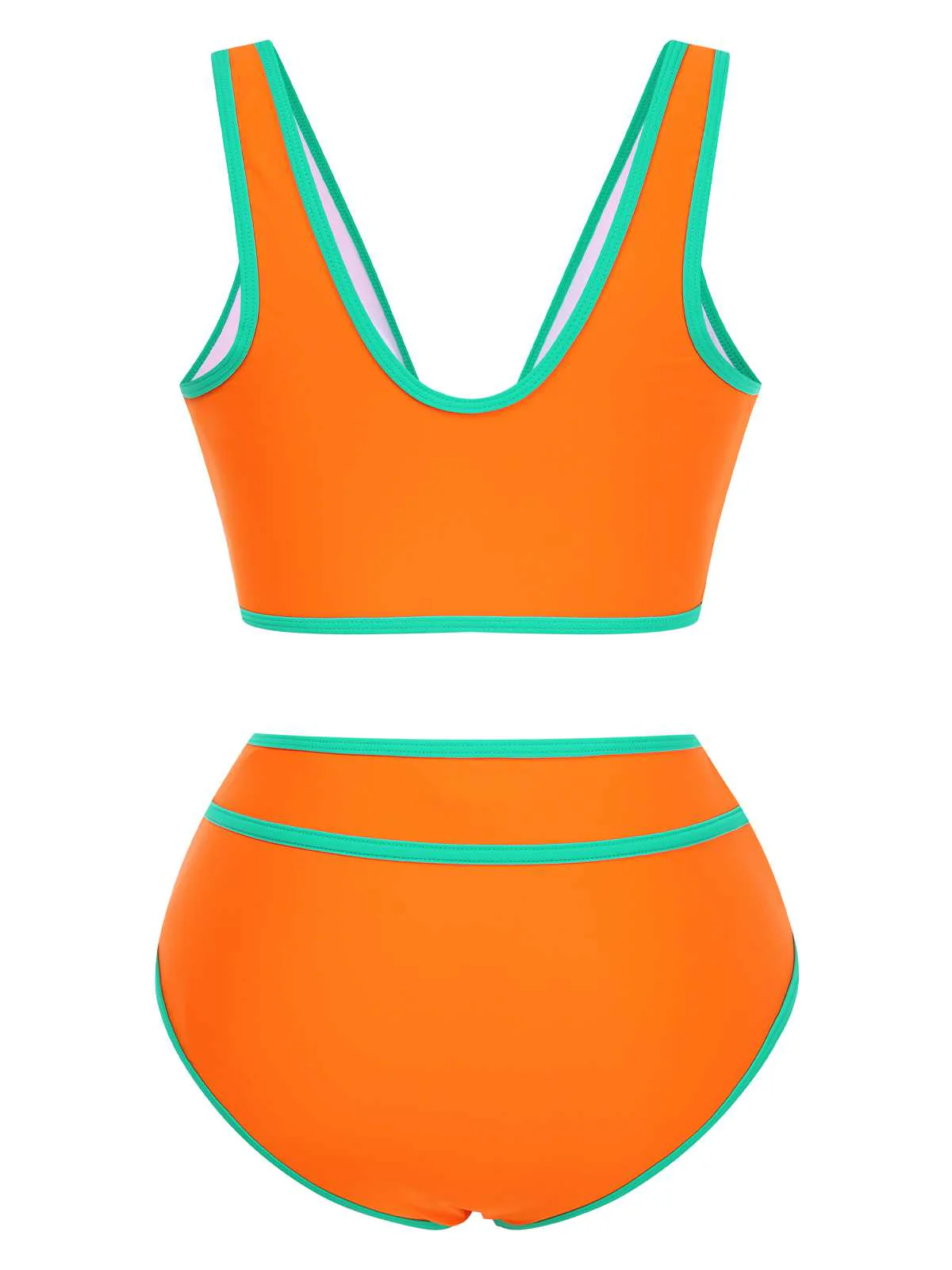 1950er Kontrast Hohe Taille Bikini Set - Image 7