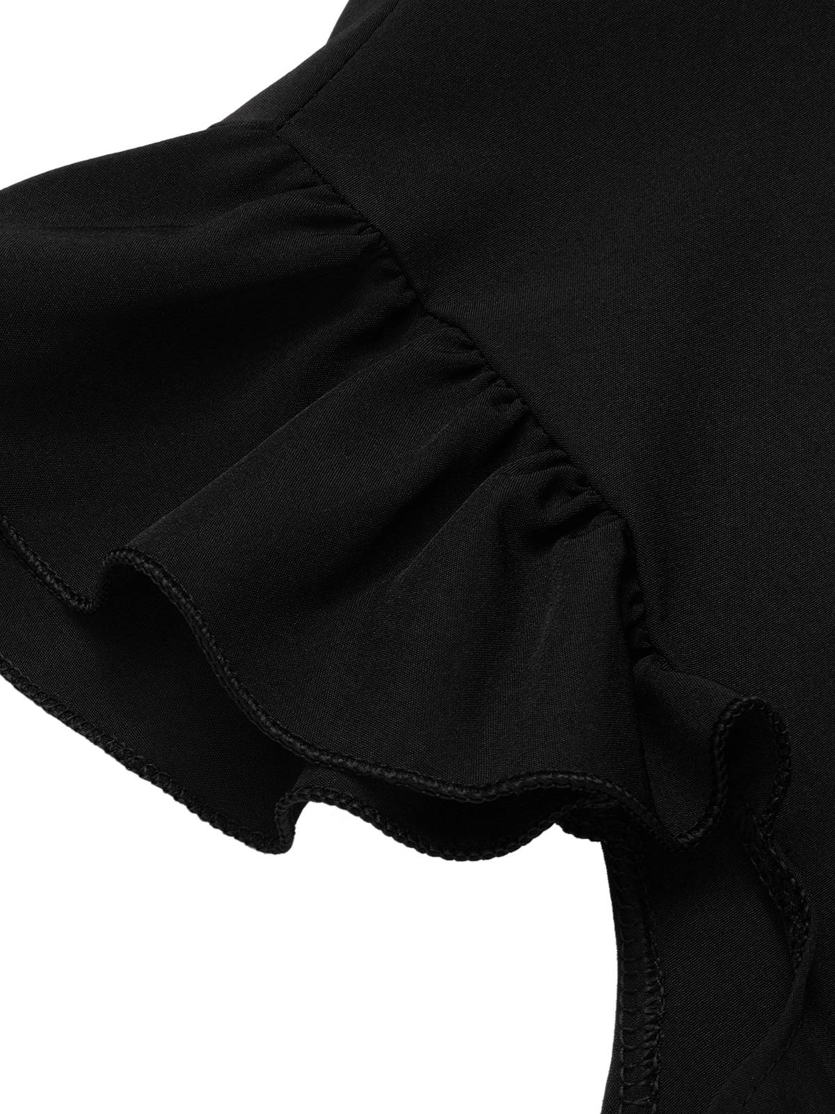 1950er Krawattenhals Flügelärmel Tops - Image 8
