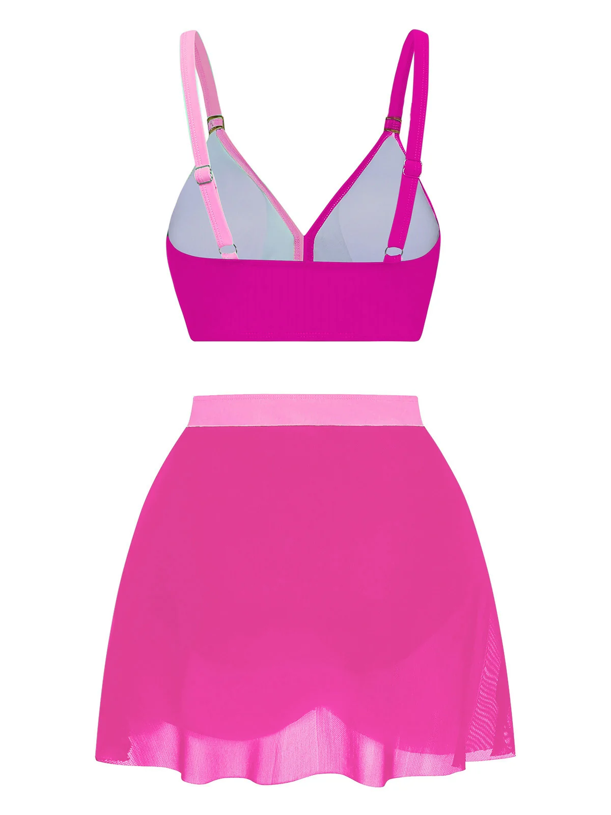 1950er Kreuzrücken Gerafft Netz Bikini Set - Image 13
