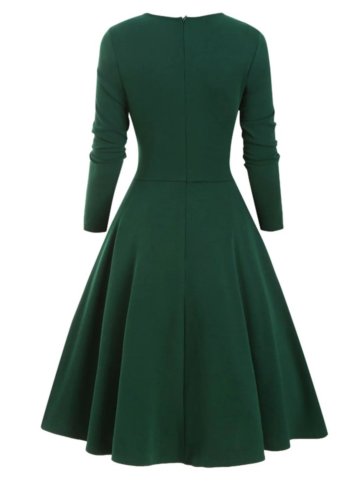 1950ER LANGE ÄRMEL PATCHWORK PLAID KLEID - Image 6
