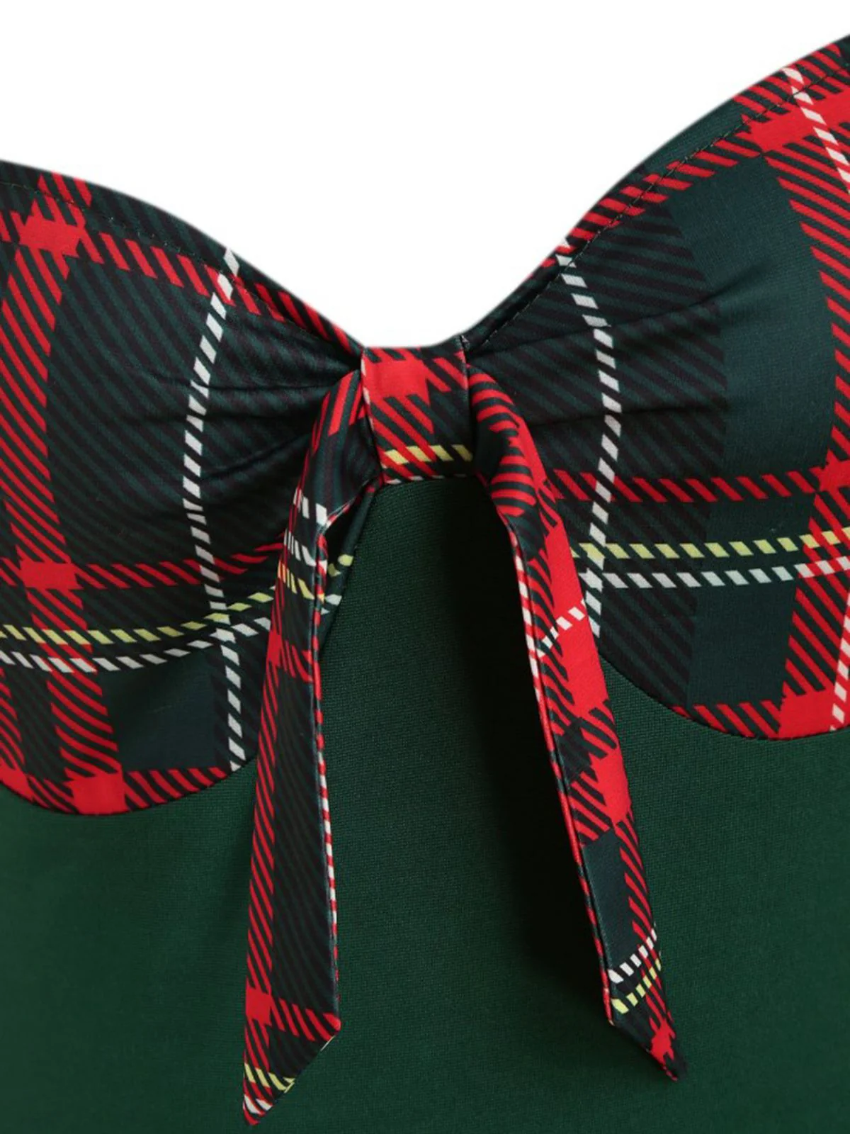 1950ER LANGE ÄRMEL PATCHWORK PLAID KLEID - Image 7