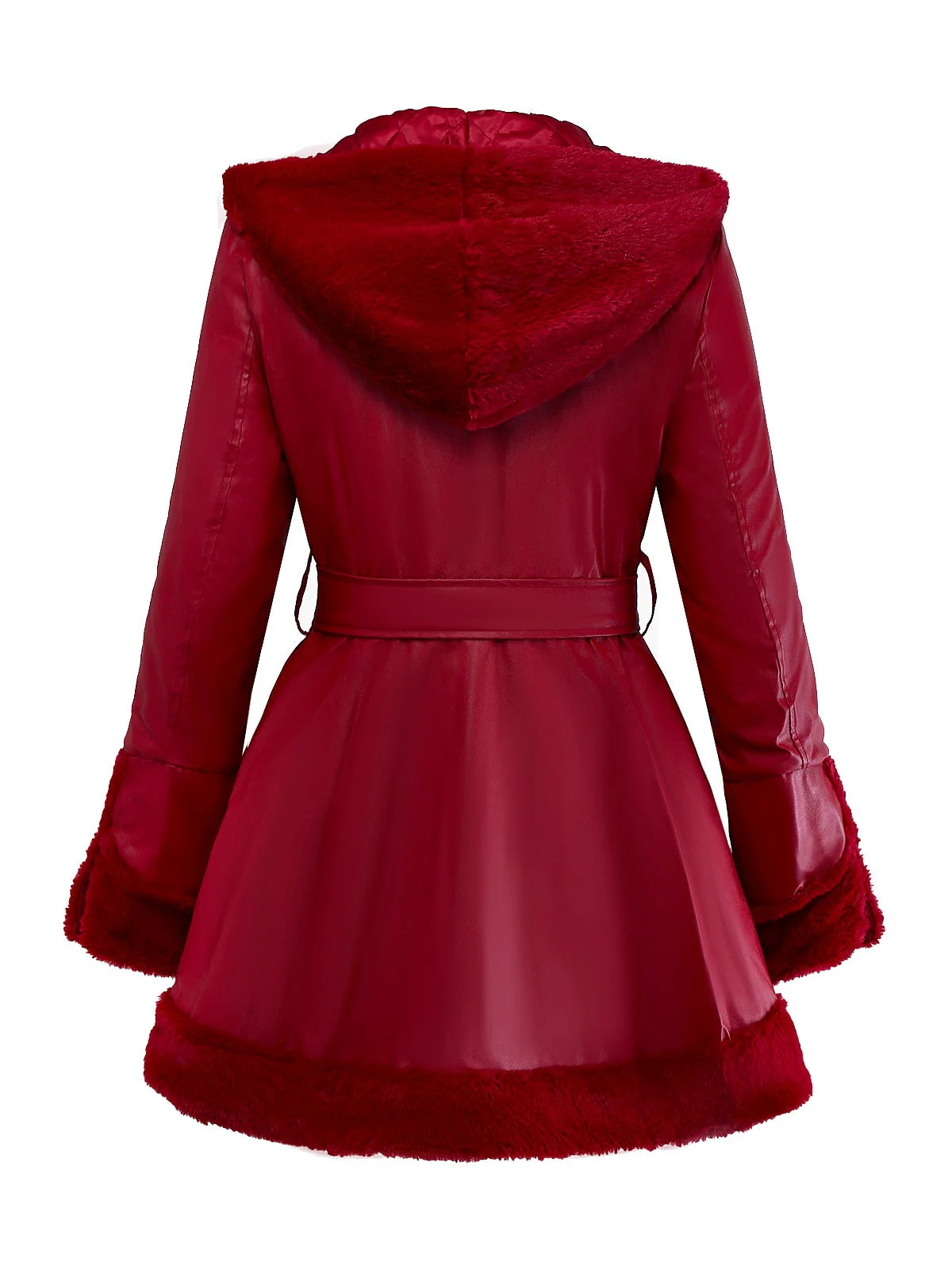 1950er Leder Pelzkragen Mantel Mit Kapuze - Image 2