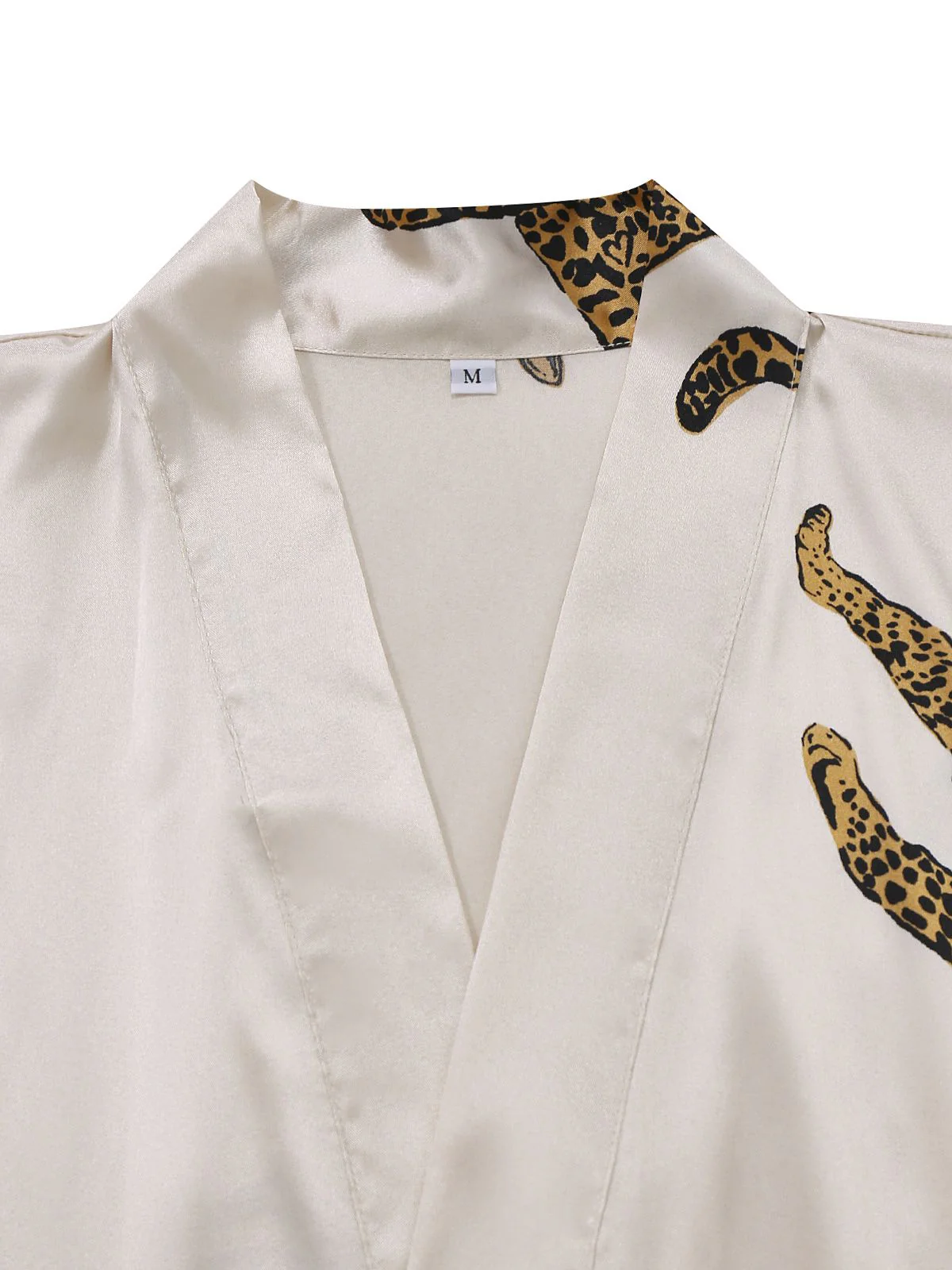 1950er Leopard Druck Satin Morgenmantel mit Gürtel - Image 3