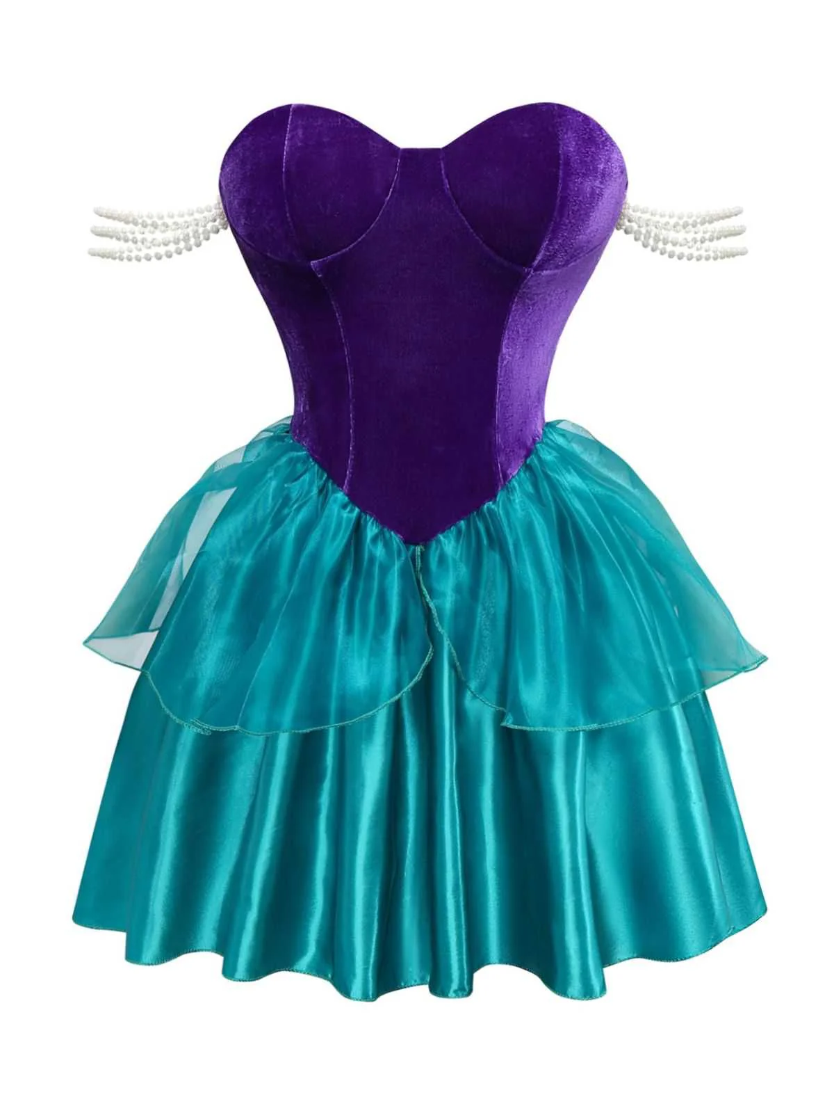 1950er Meerjungfrauen Prinzessin Ariel Kostüm Kleid Mit Krone - Image 2