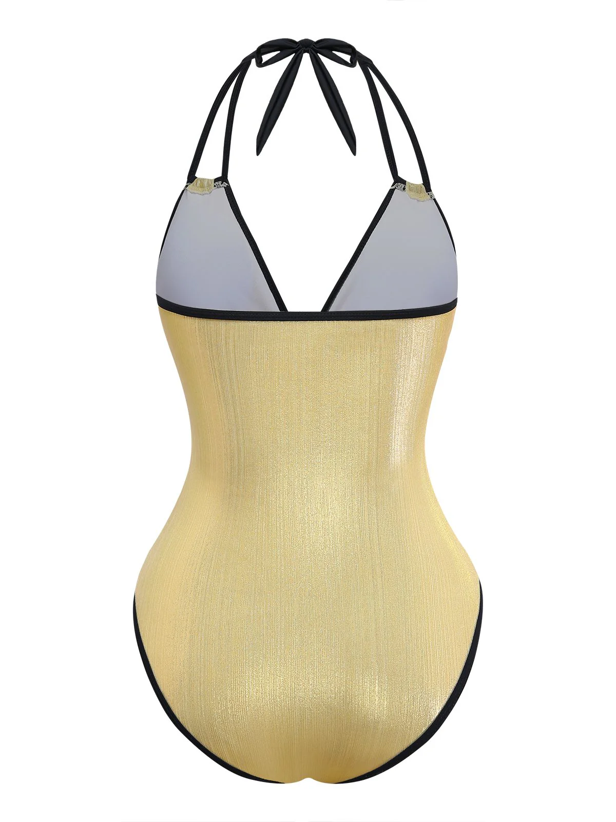 1950er Metallic Schimmernd Riemchen Halter Einteiliger Badeanzug - Image 3