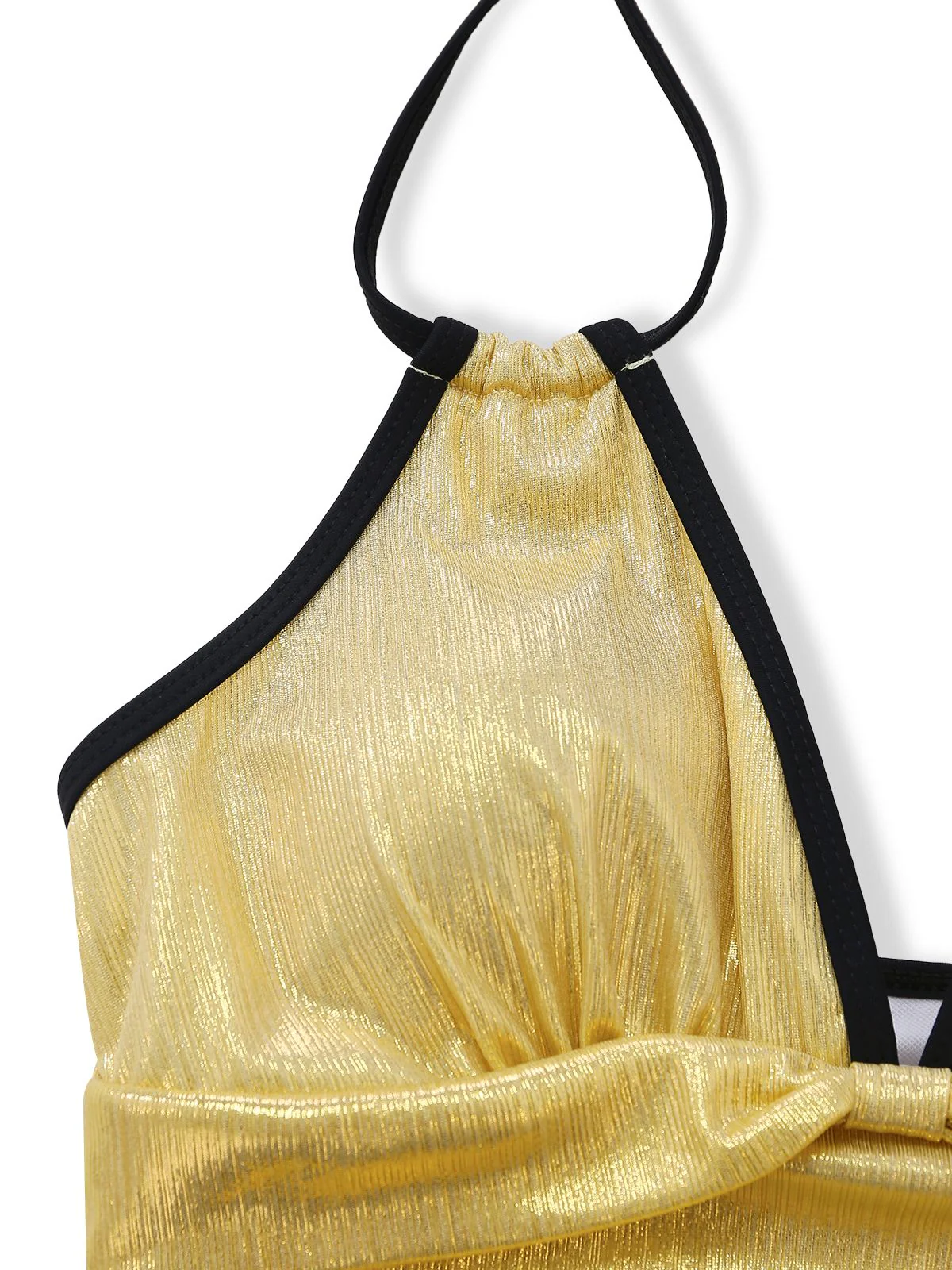 1950er Metallic Schimmernd Riemchen Halter Einteiliger Badeanzug - Image 4