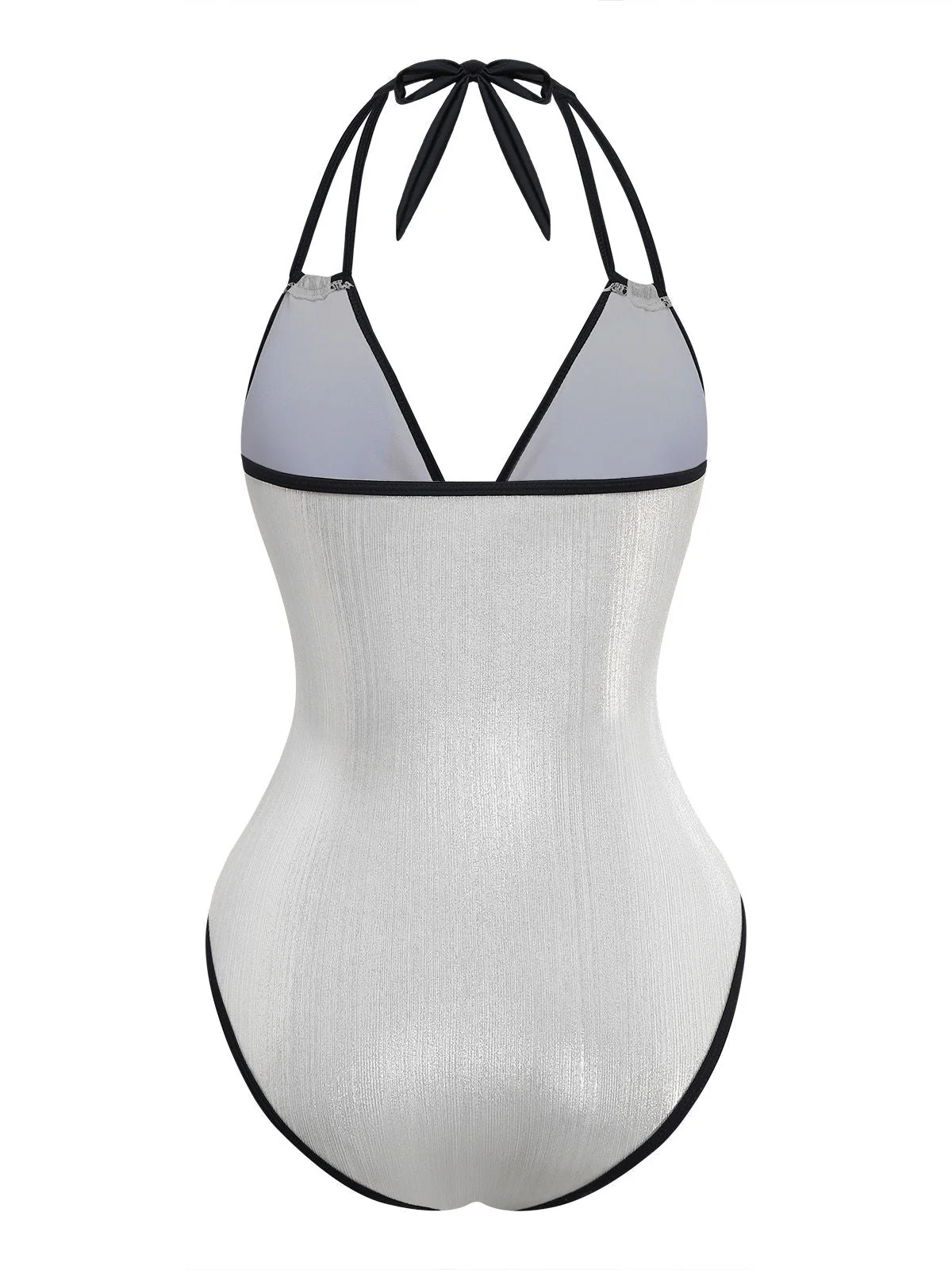 1950er Metallic Schimmernd Riemchen Halter Einteiliger Badeanzug - Image 9