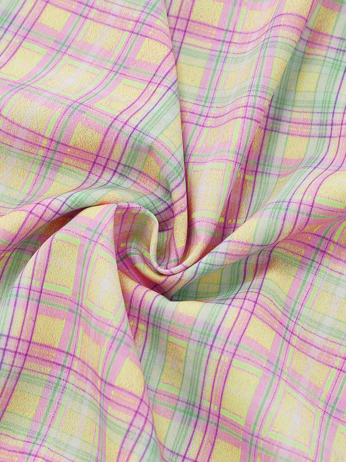 1950er Pastell Kariert Rüschen Bogen Herzausschnitt Kleid - Image 8
