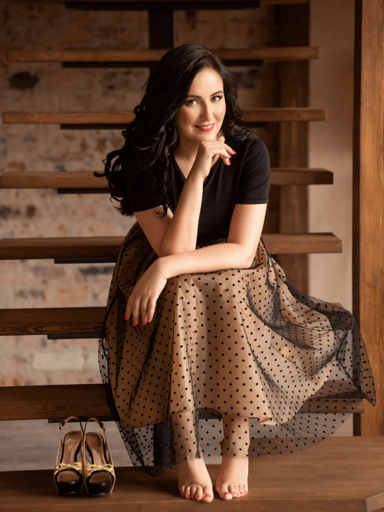 1950ER PATCHWORK KURZARM DOT SWING KLEID - Image 3