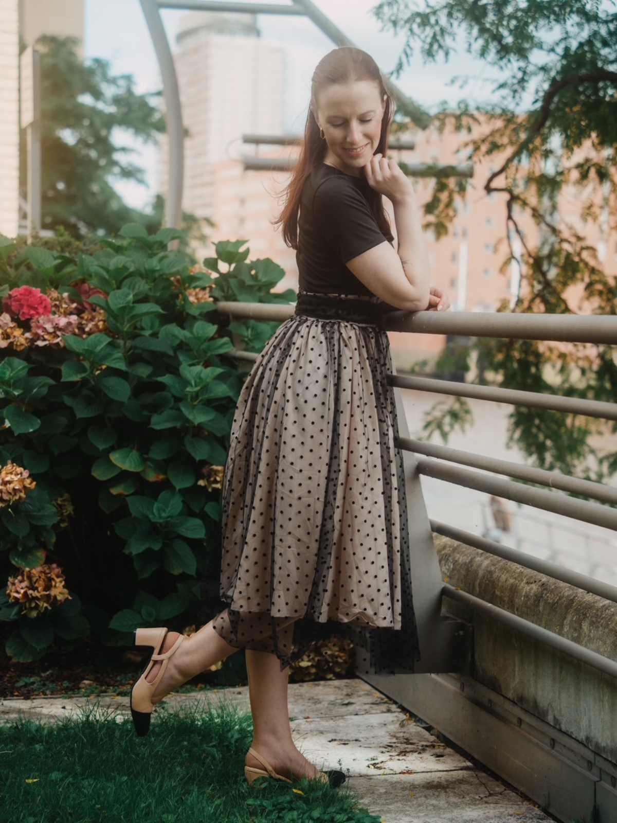 1950ER PATCHWORK KURZARM DOT SWING KLEID - Image 2