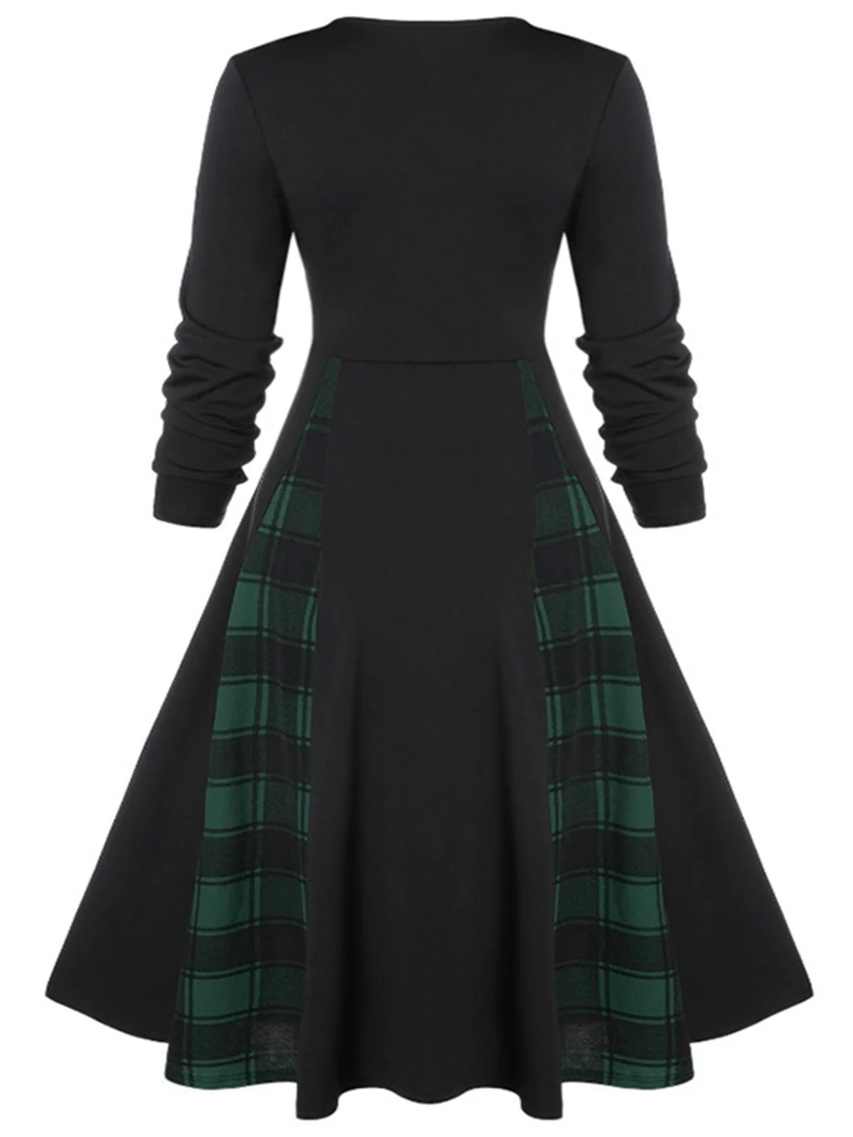 1950er Plaid Patchwork Gotisch Plissiertes Kleid - Image 2