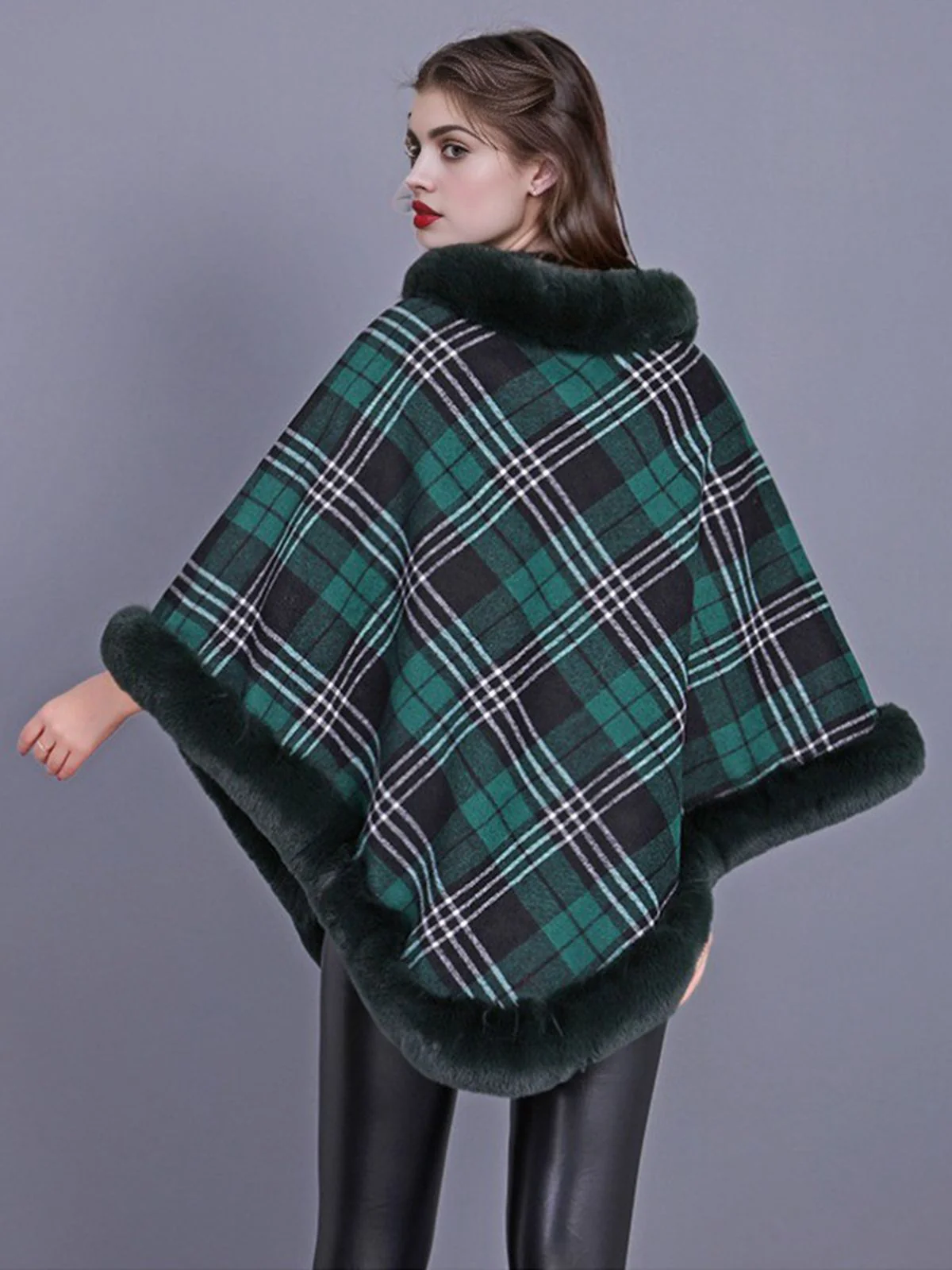1950er Plaid Samt Rex-Kaninchenfell Schal - Image 6