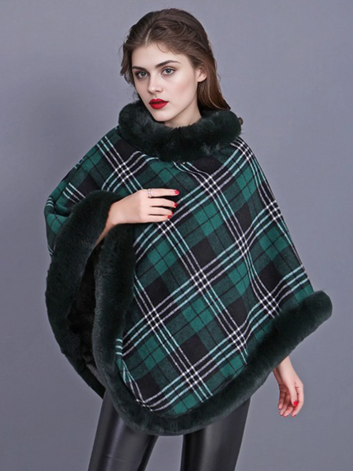1950er Plaid Samt Rex-Kaninchenfell Schal - Image 7