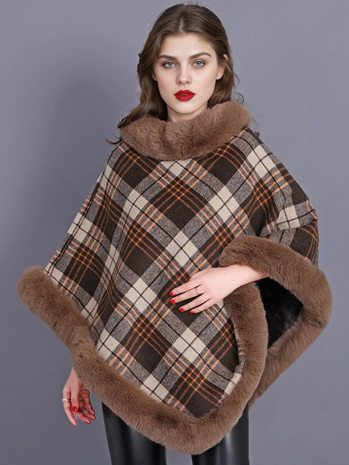 1950er Plaid Samt Rex-Kaninchenfell Schal - Image 8