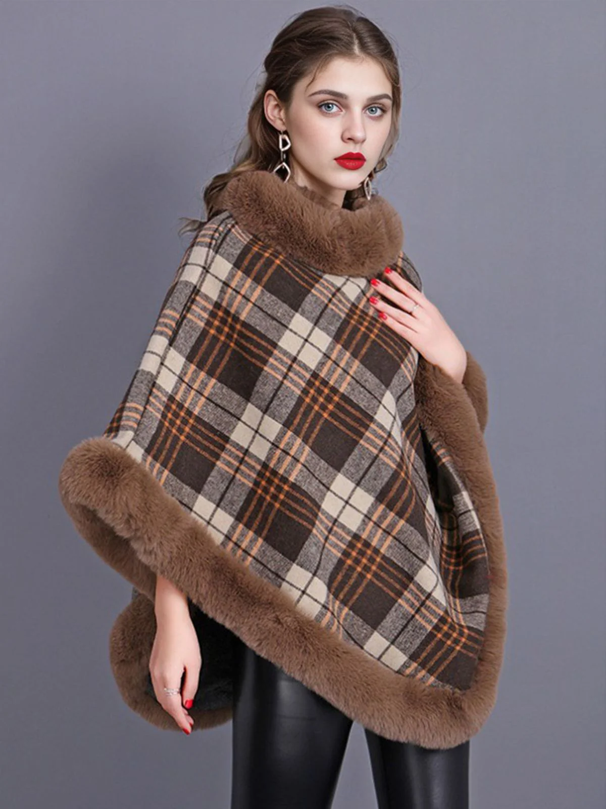 1950er Plaid Samt Rex-Kaninchenfell Schal - Image 9