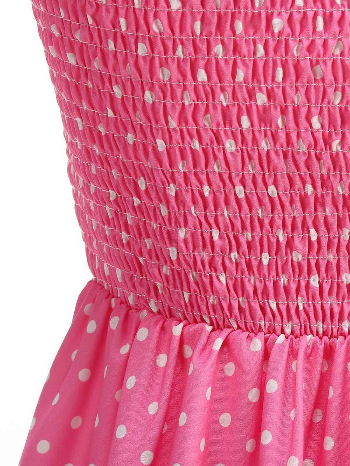 1950er Polka Dot Halter Gürtel Swing Kleid - Image 8