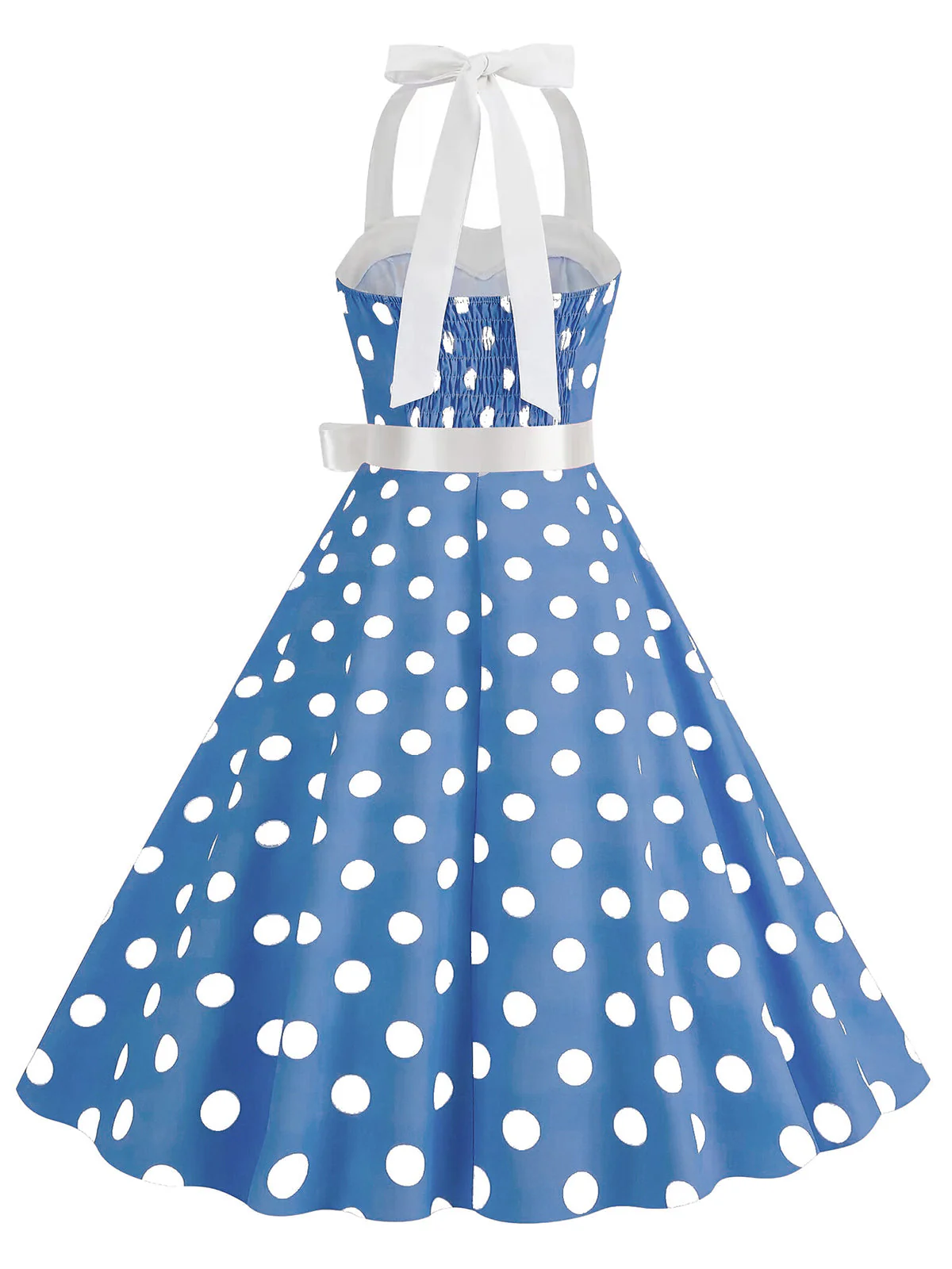 1950er Polka Dot Haltergürtel Swing Kleid - Image 10