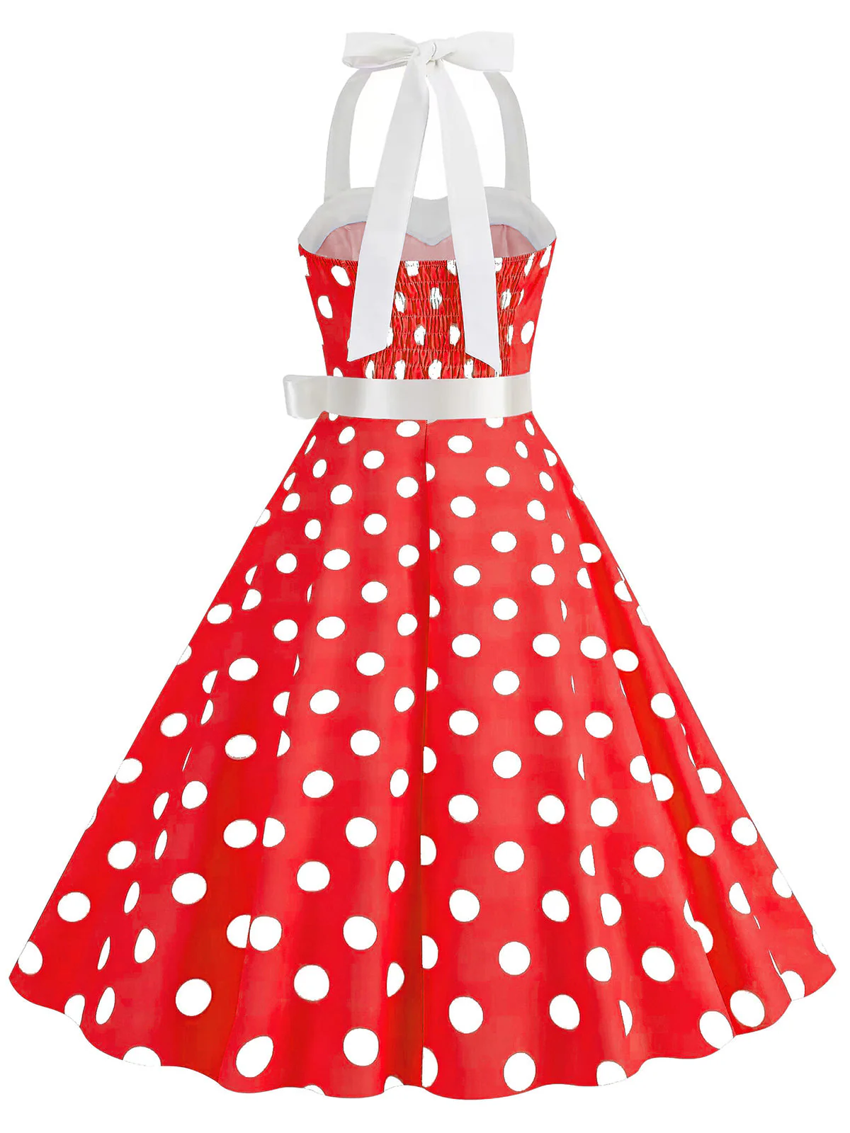 1950er Polka Dot Haltergürtel Swing Kleid - Image 14