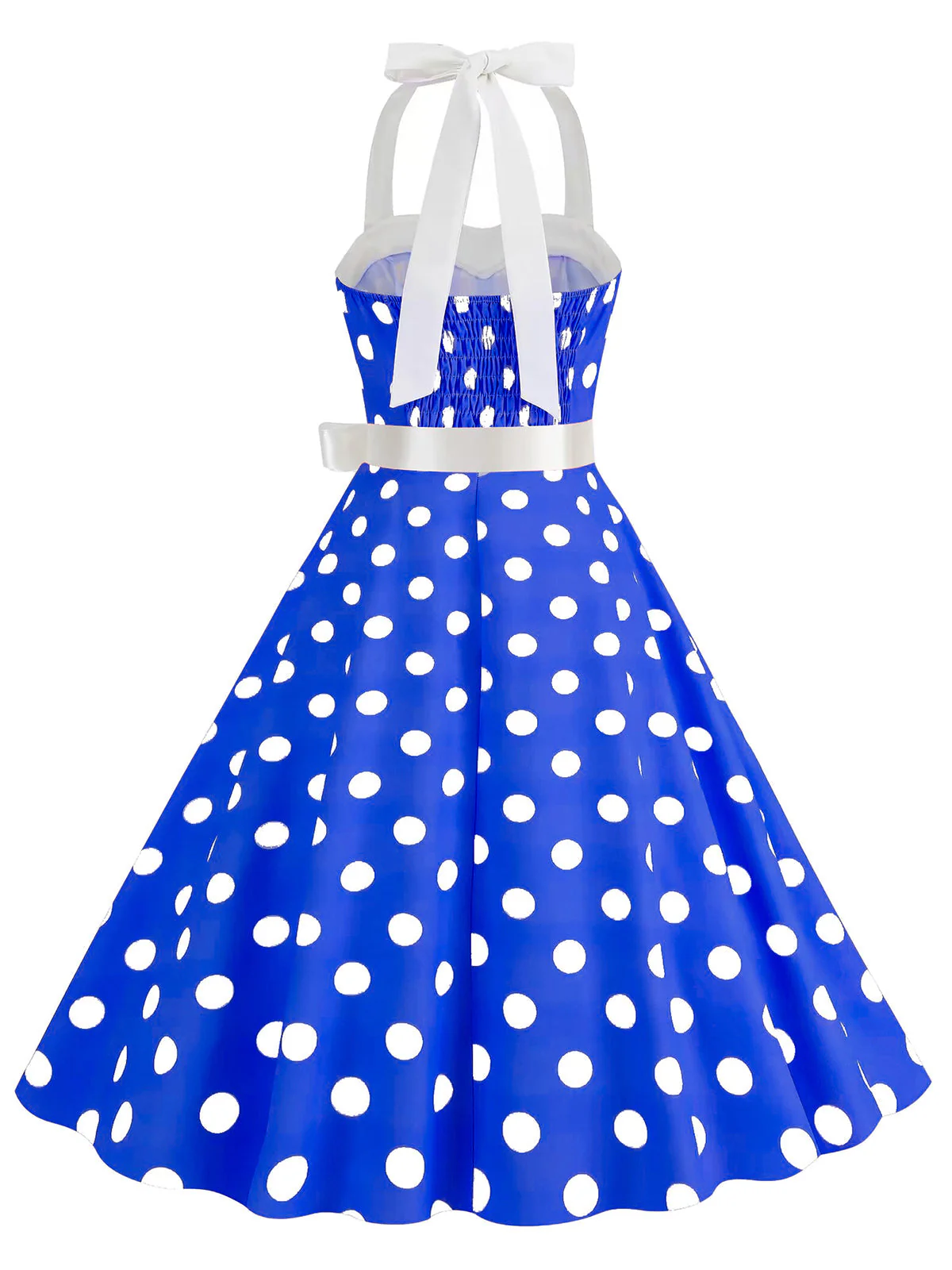 1950er Polka Dot Haltergürtel Swing Kleid - Image 8
