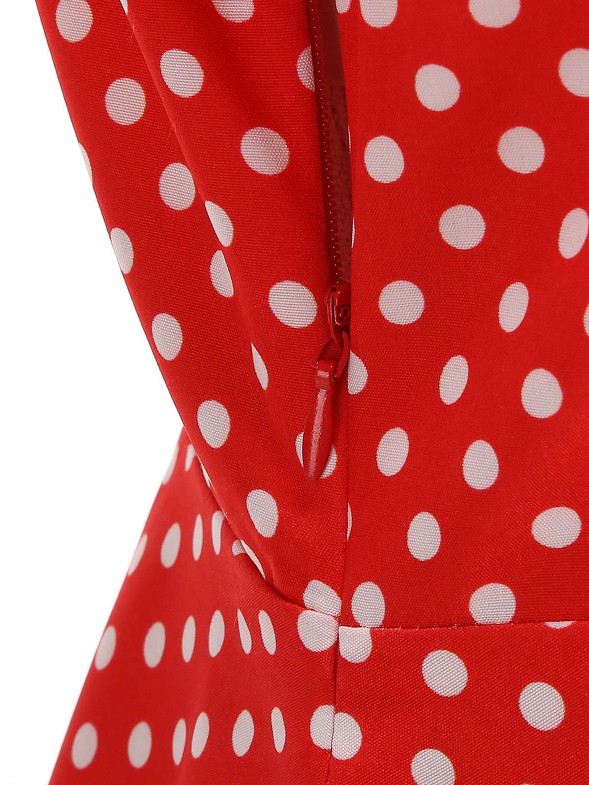 1950er Polka Dot Hemdkragen Gürtel Swing Kleid - Image 5