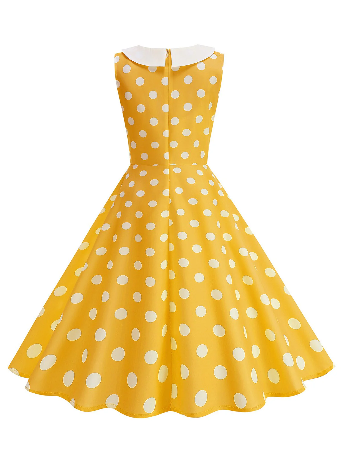 1950er Polka Dot Peter-Pan-Kragen Ärmelloses Kleid - Image 12