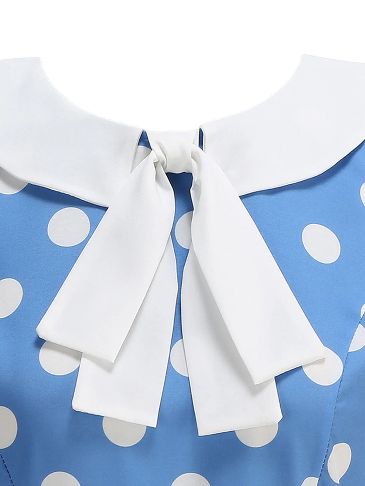 1950er Polka Dot Peter-Pan-Kragen Ärmelloses Kleid - Image 3