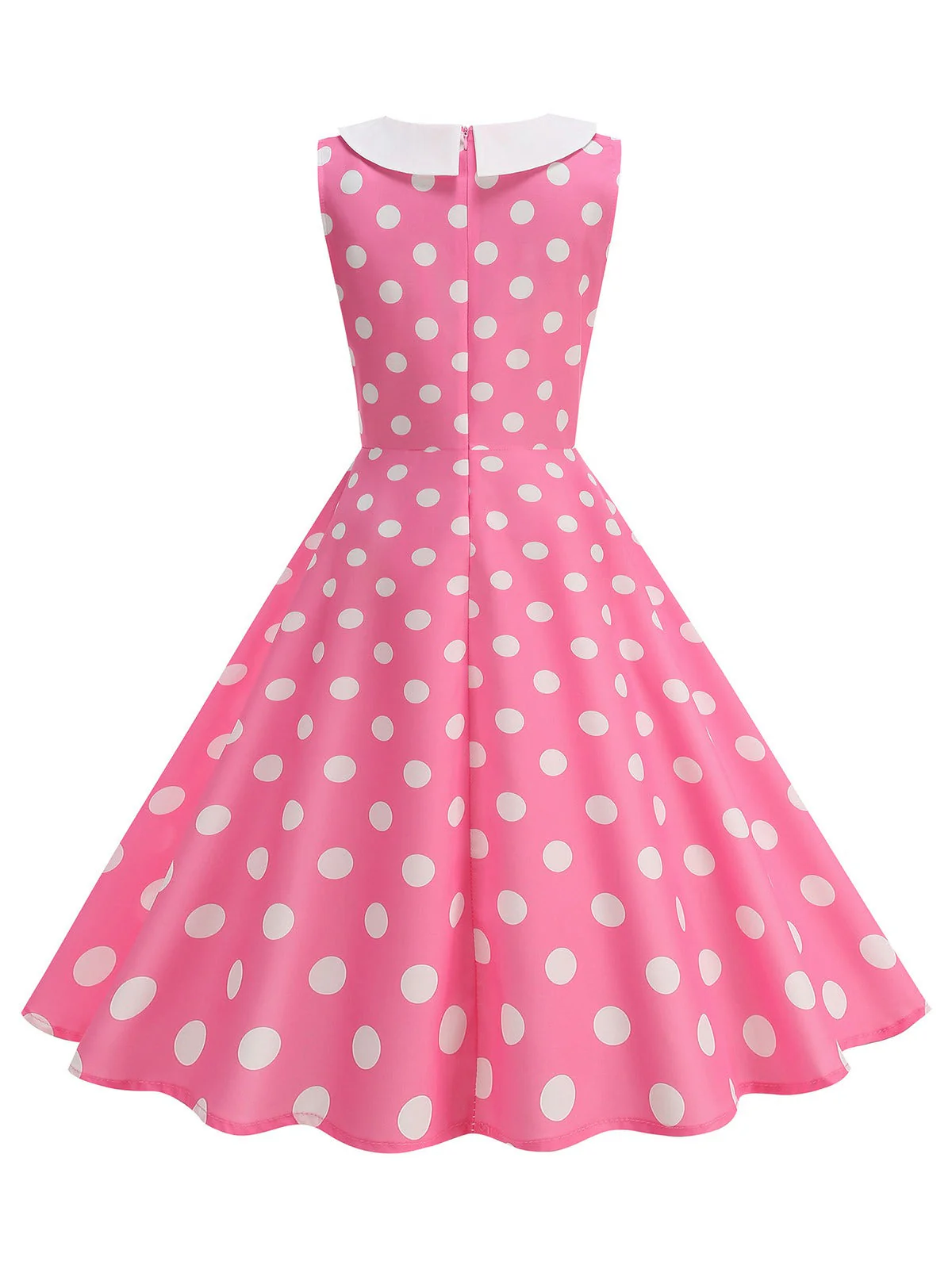 1950er Polka Dot Peter-Pan-Kragen Ärmelloses Kleid - Image 7
