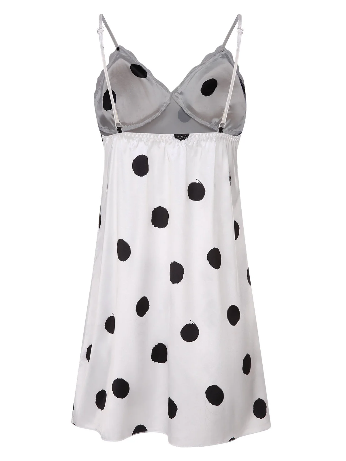 Grün 1950er Polka Dot Spitze Spaghetti Träger Nachtwäsche - Image 10