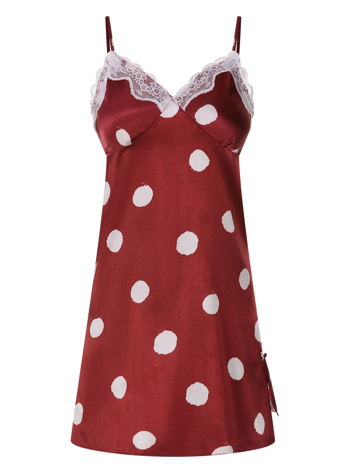 Grün 1950er Polka Dot Spitze Spaghetti Träger Nachtwäsche - Image 14