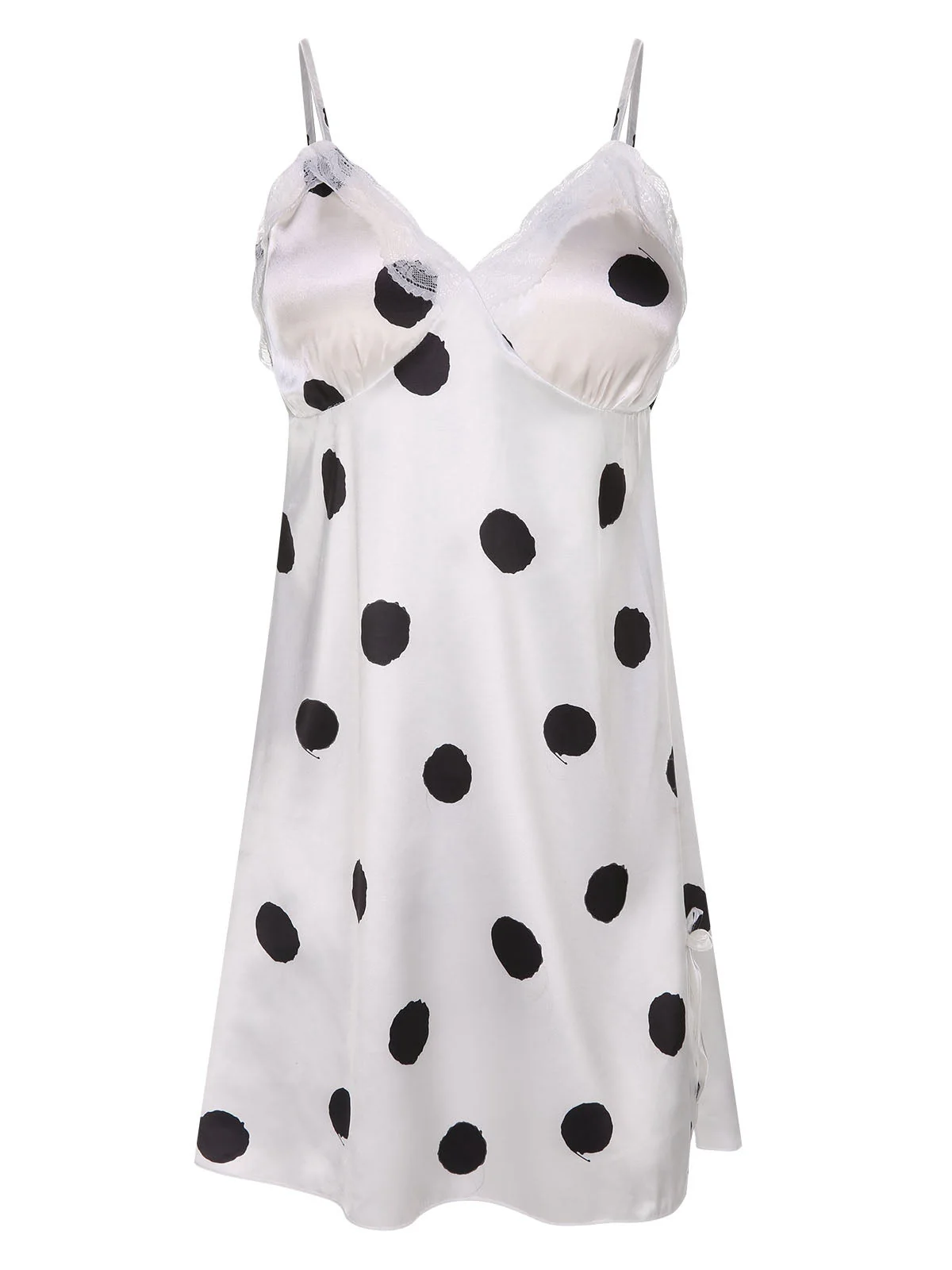 Grün 1950er Polka Dot Spitze Spaghetti Träger Nachtwäsche - Image 8