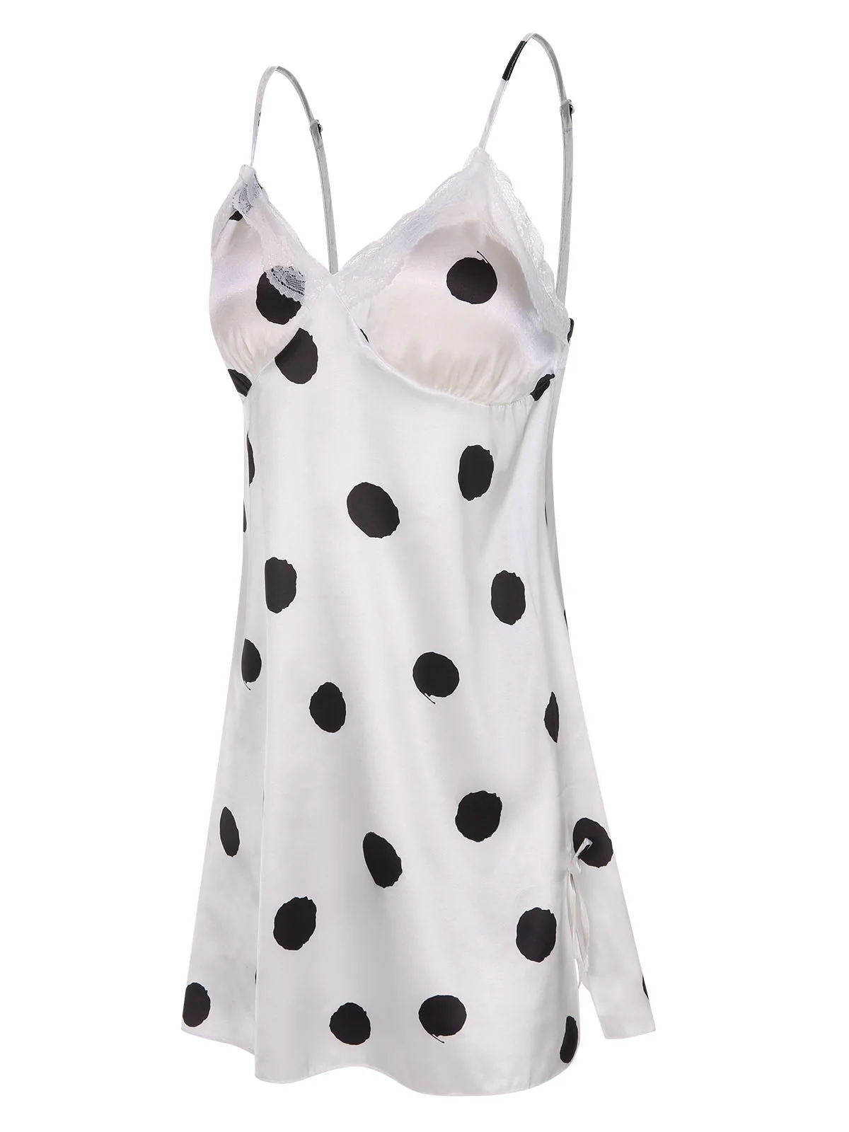 Grün 1950er Polka Dot Spitze Spaghetti Träger Nachtwäsche - Image 9