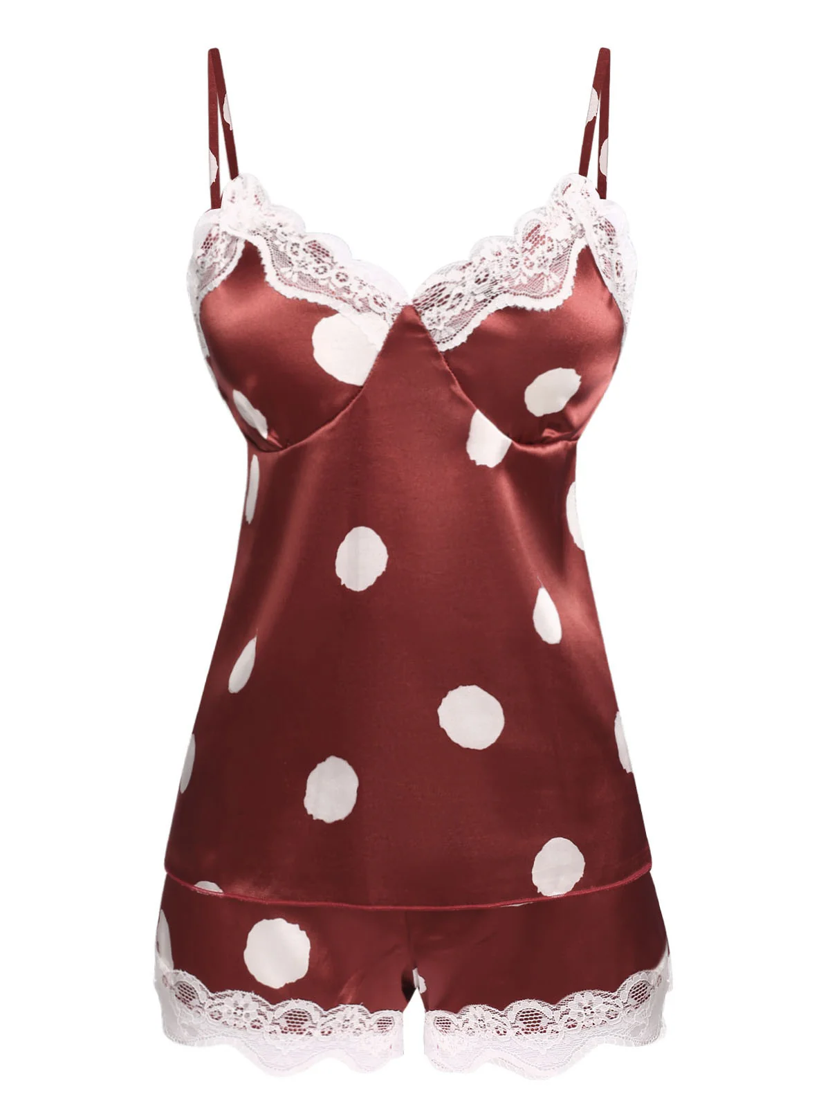 1950er Polka Punkt Spitze Unterhemd Nachtwäsche - Image 16