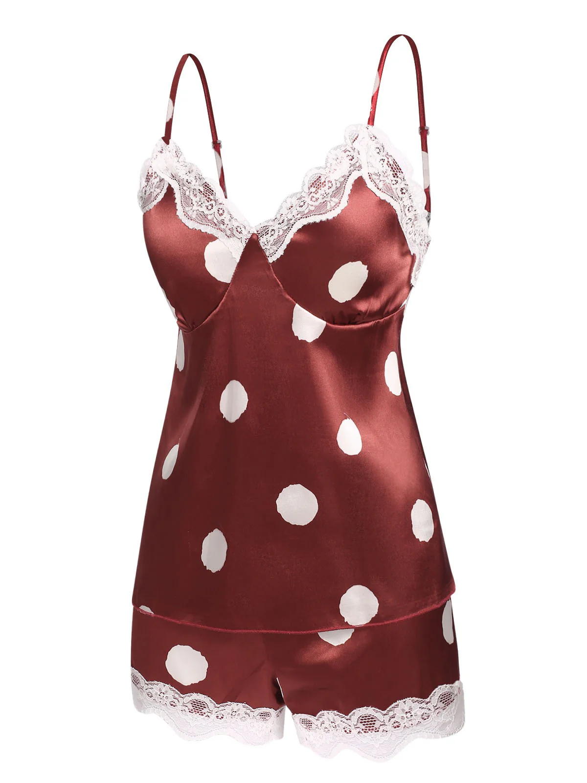 1950er Polka Punkt Spitze Unterhemd Nachtwäsche - Image 17