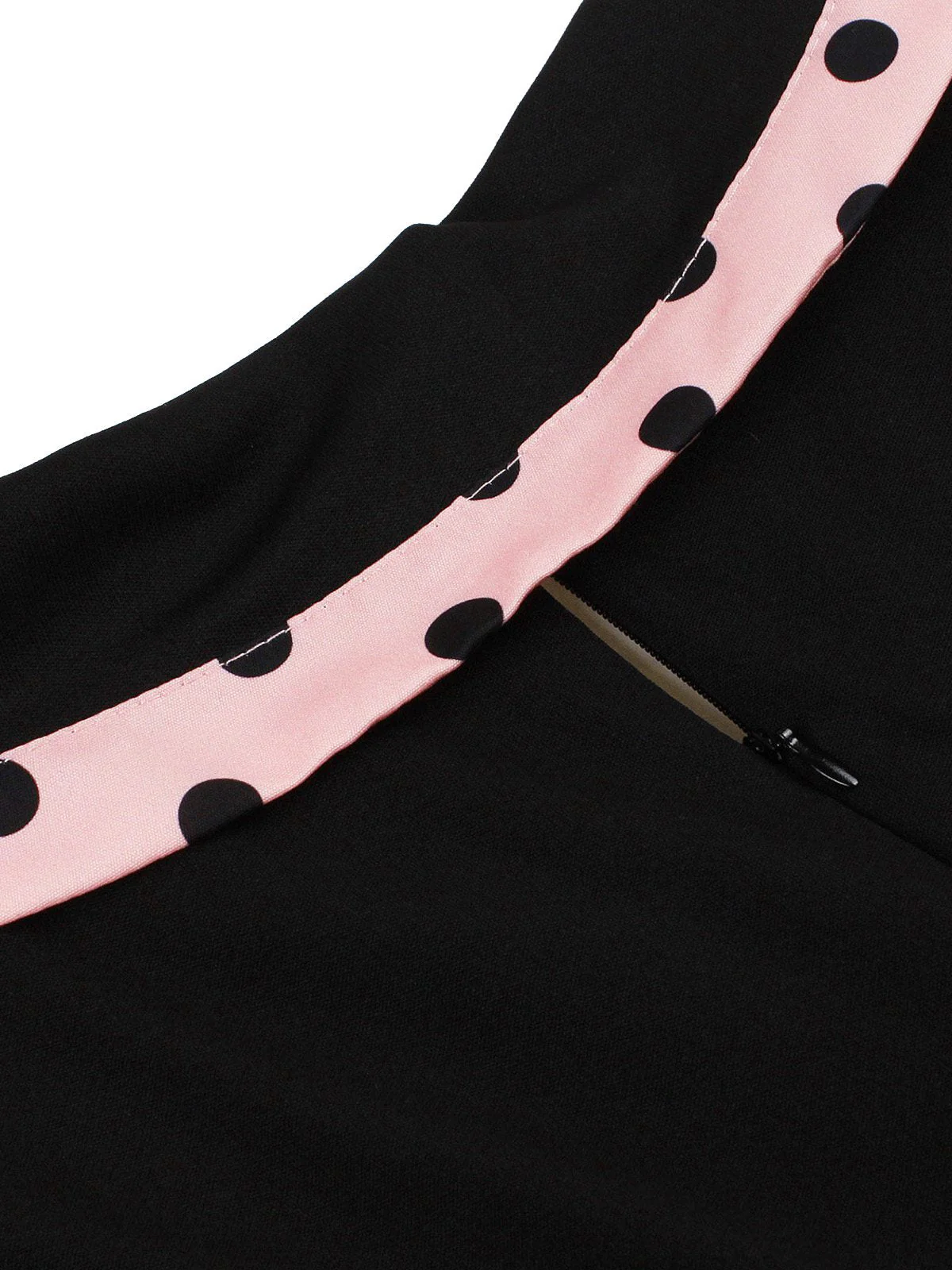 1950er Revers Polka Dot Patchwork Swing Gürtel Kleid - Image 3