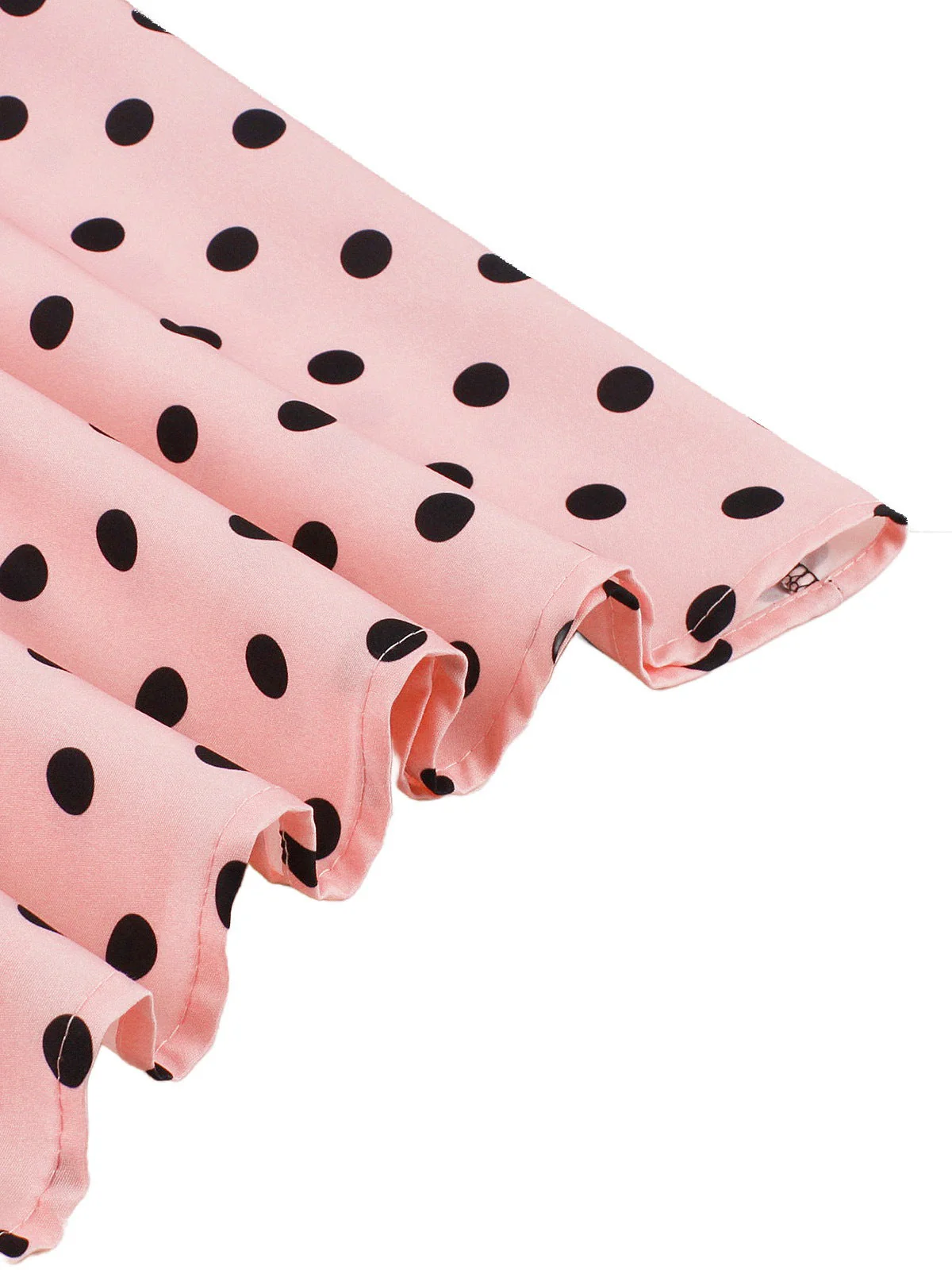 1950er Revers Polka Dot Patchwork Swing Gürtel Kleid - Image 6