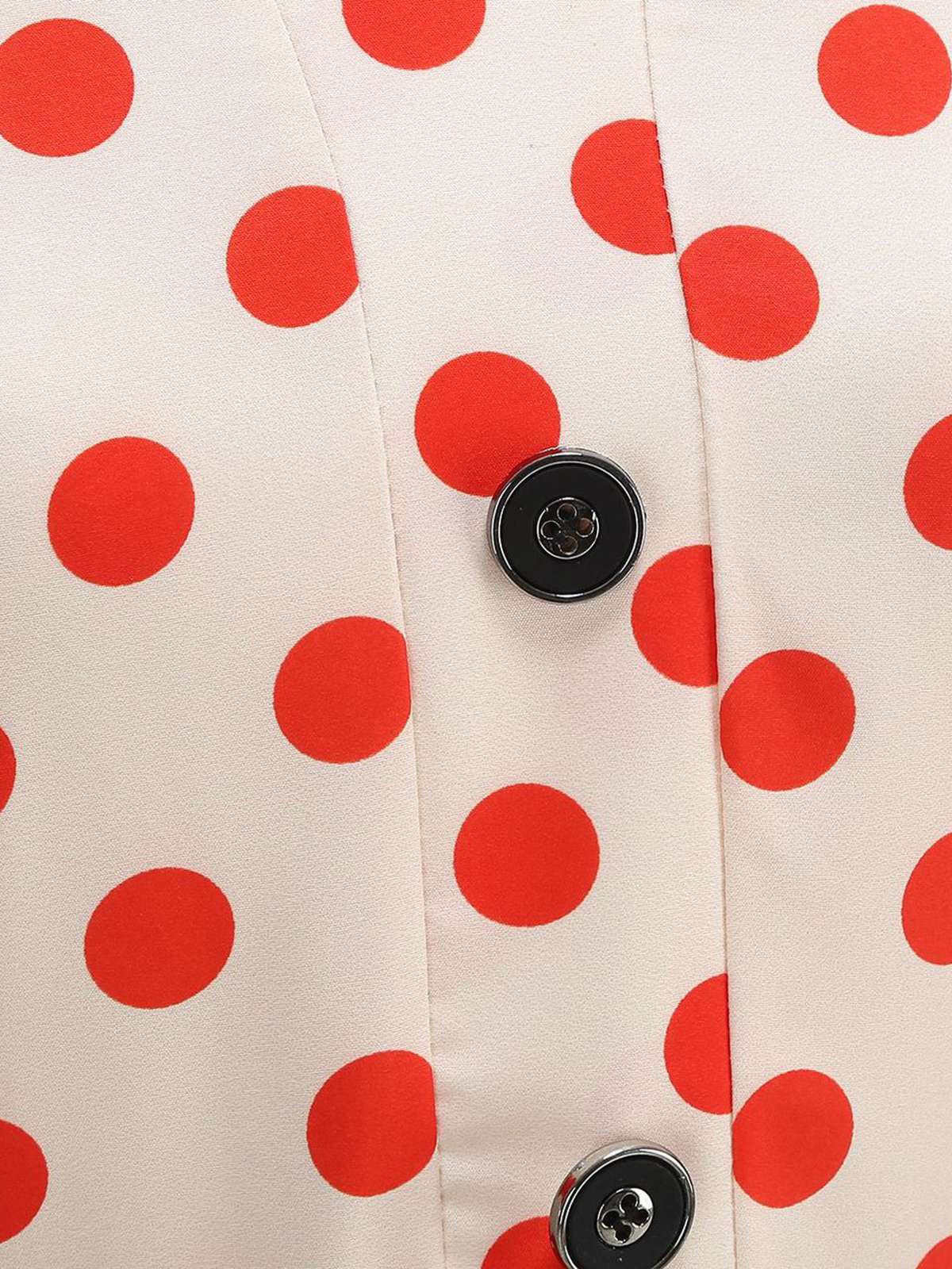 1950er Revers Polka Dots Bogen Swing Kleid - Image 5