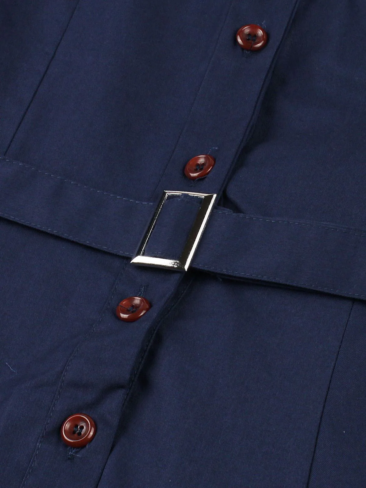 1950er Revers Solide Tasten Gürtel kleid - Image 5
