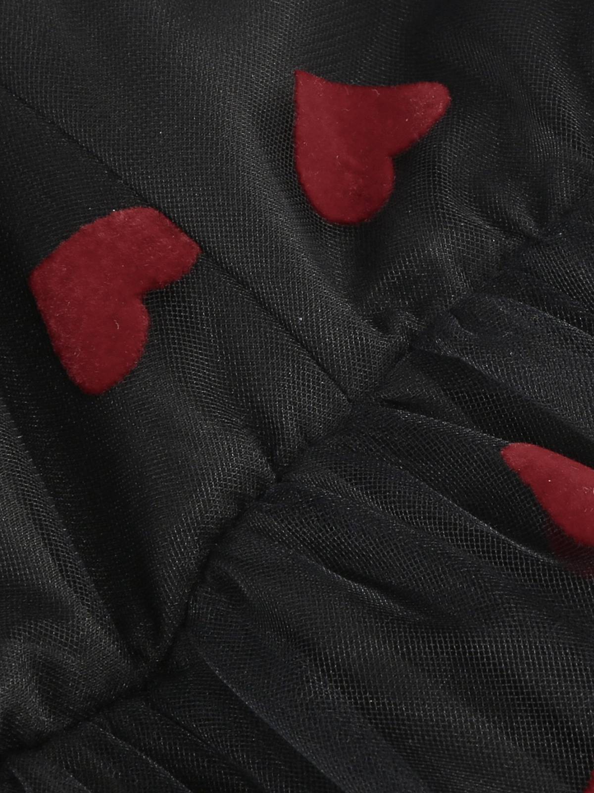 1950er Rot Herz Netz Patchwork Träger Kleid - Image 4