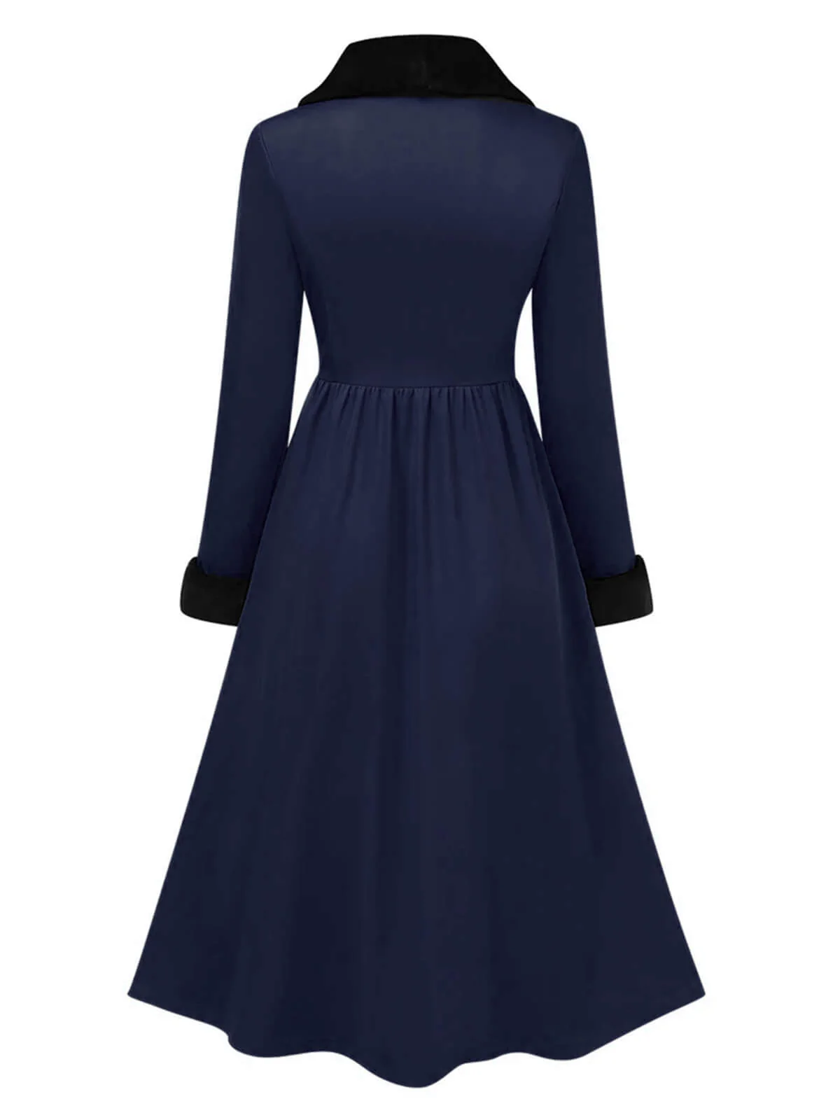 1950er Blau & Schwarz Pelzkragen Mantel - Image 3