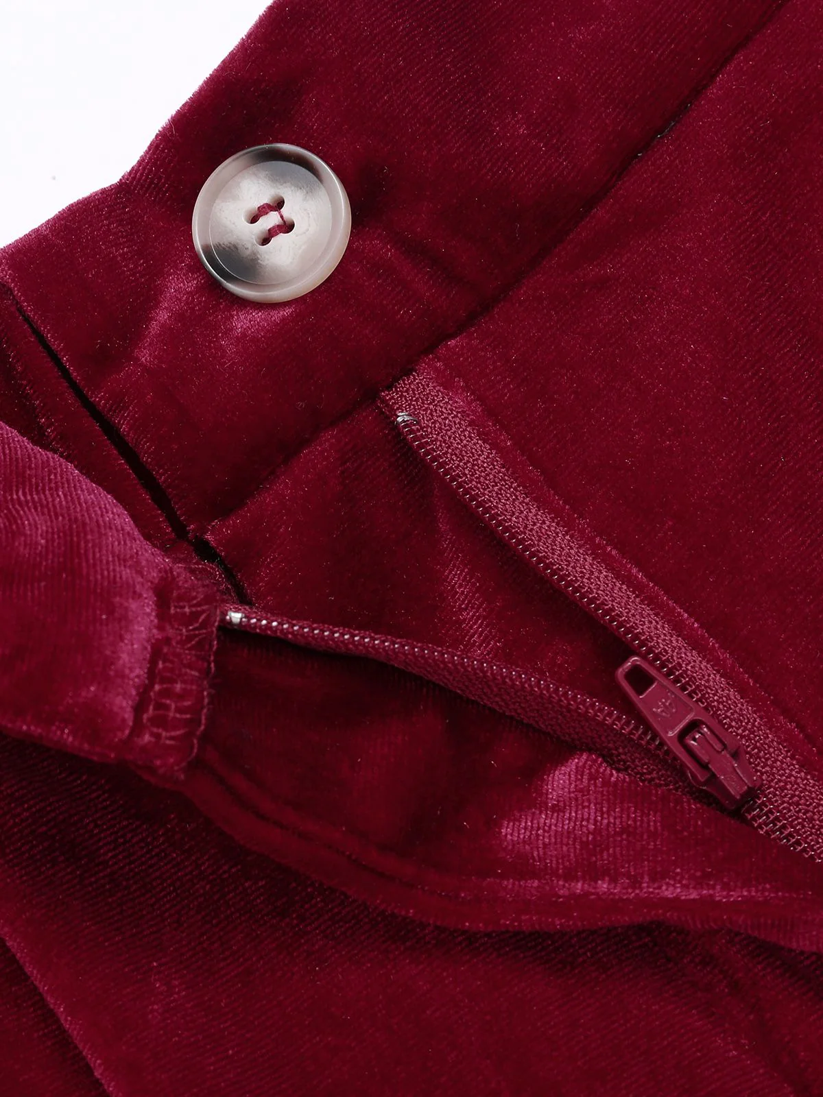 1950er Samt Hohe Taille Solide Hosen - Image 3