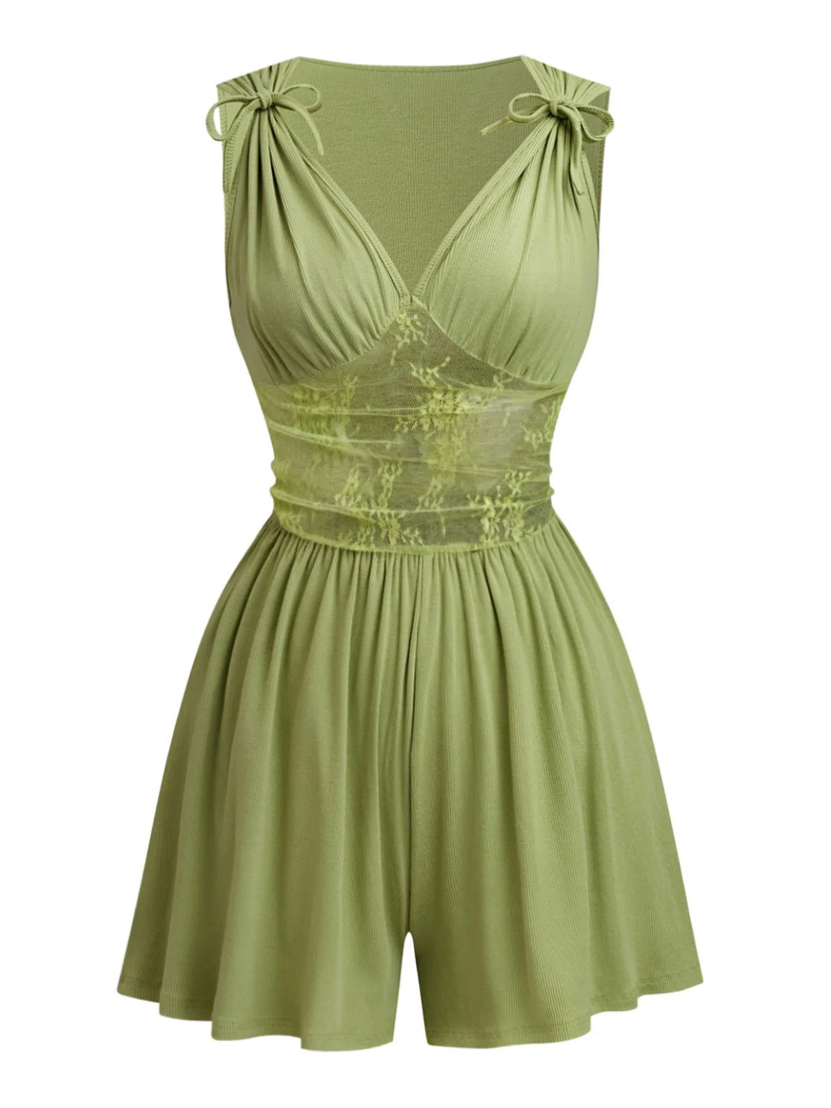 1950er Schulterband Spitze Taille V-Ausschnitt Fit Romper - Image 2