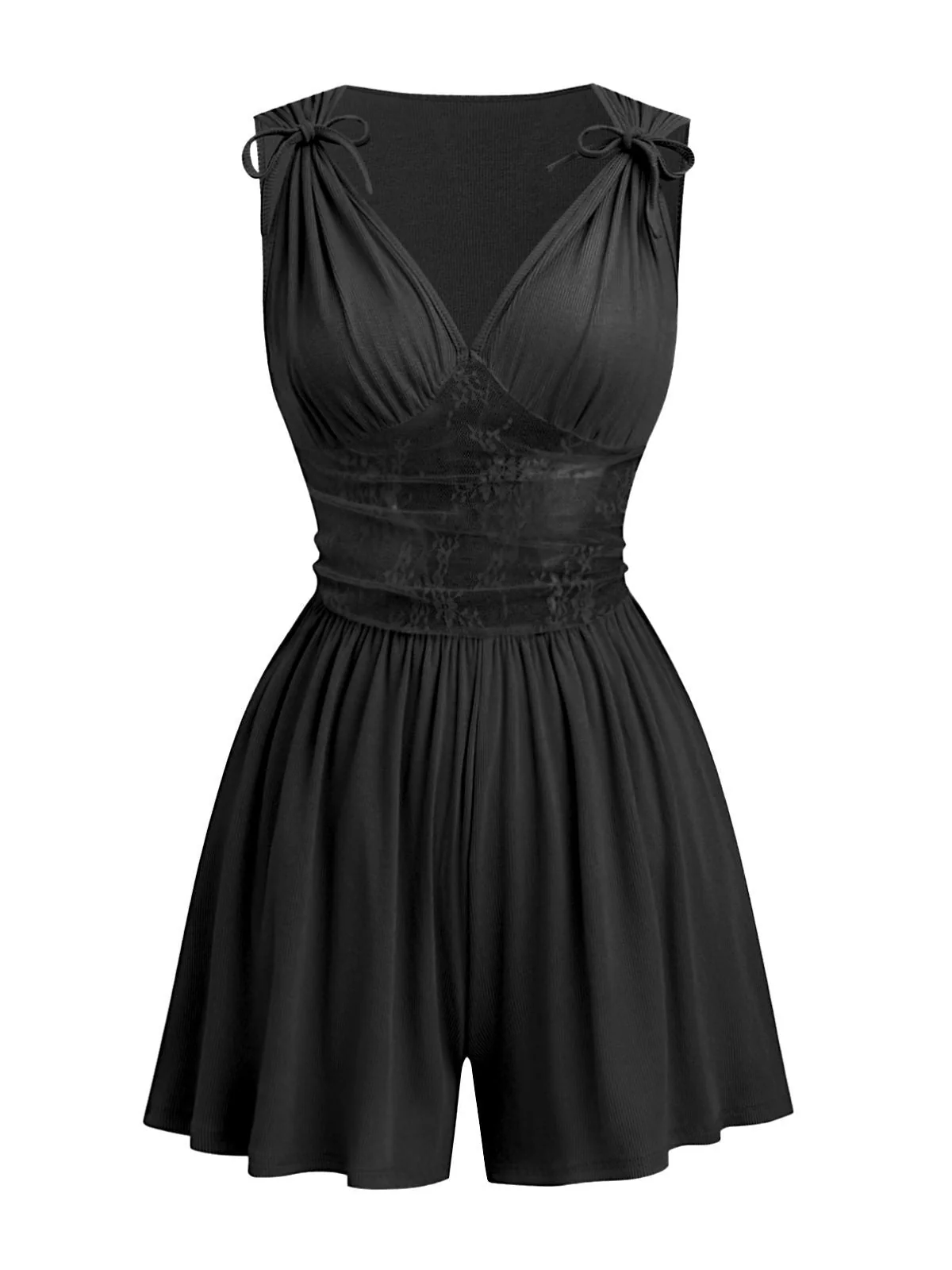 1950er Schulterband Spitze Taille V-Ausschnitt Fit Romper - Image 7